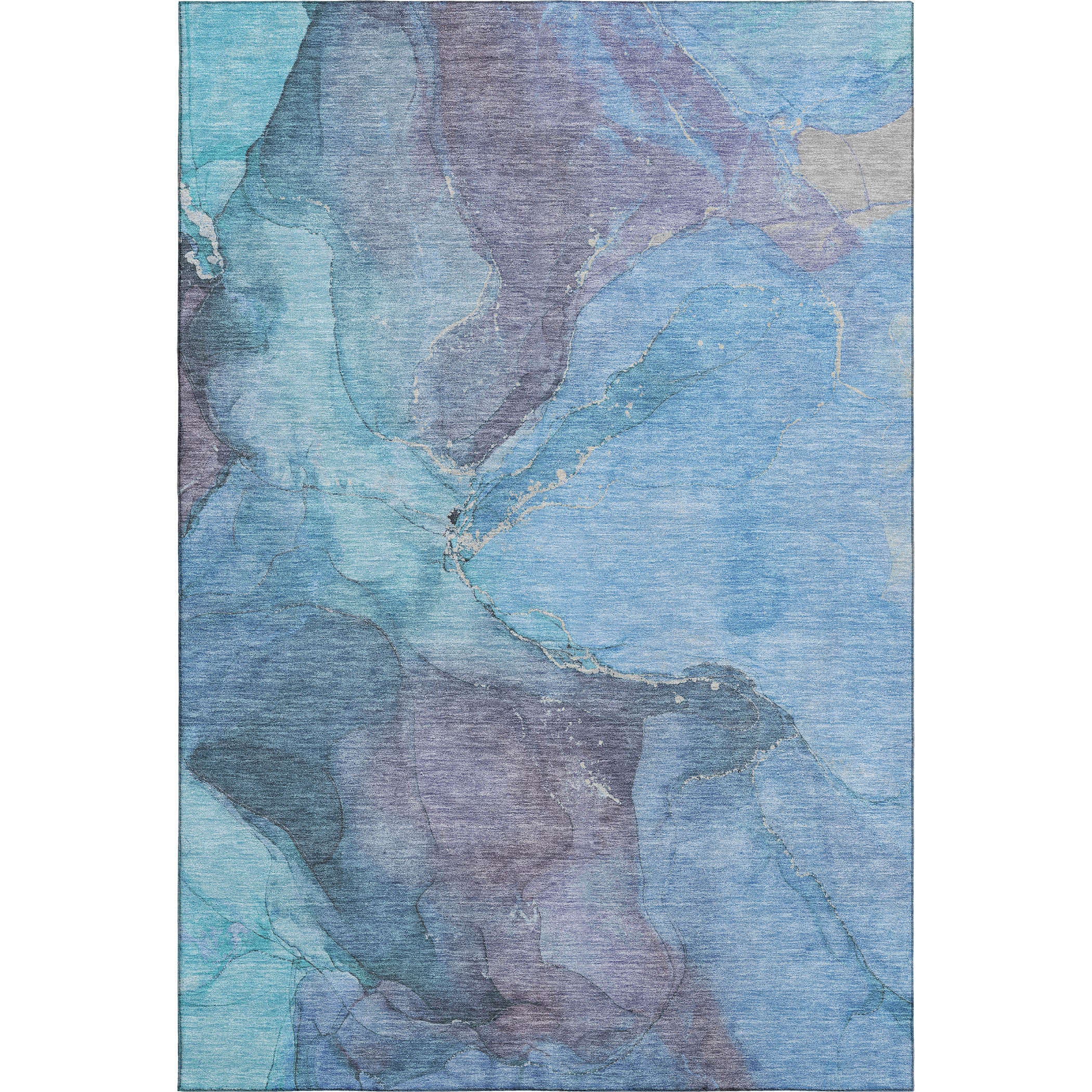 Antigua Machine Washable Transitional Blue Rug 2'6" x 3'10" #shape_Rectangle