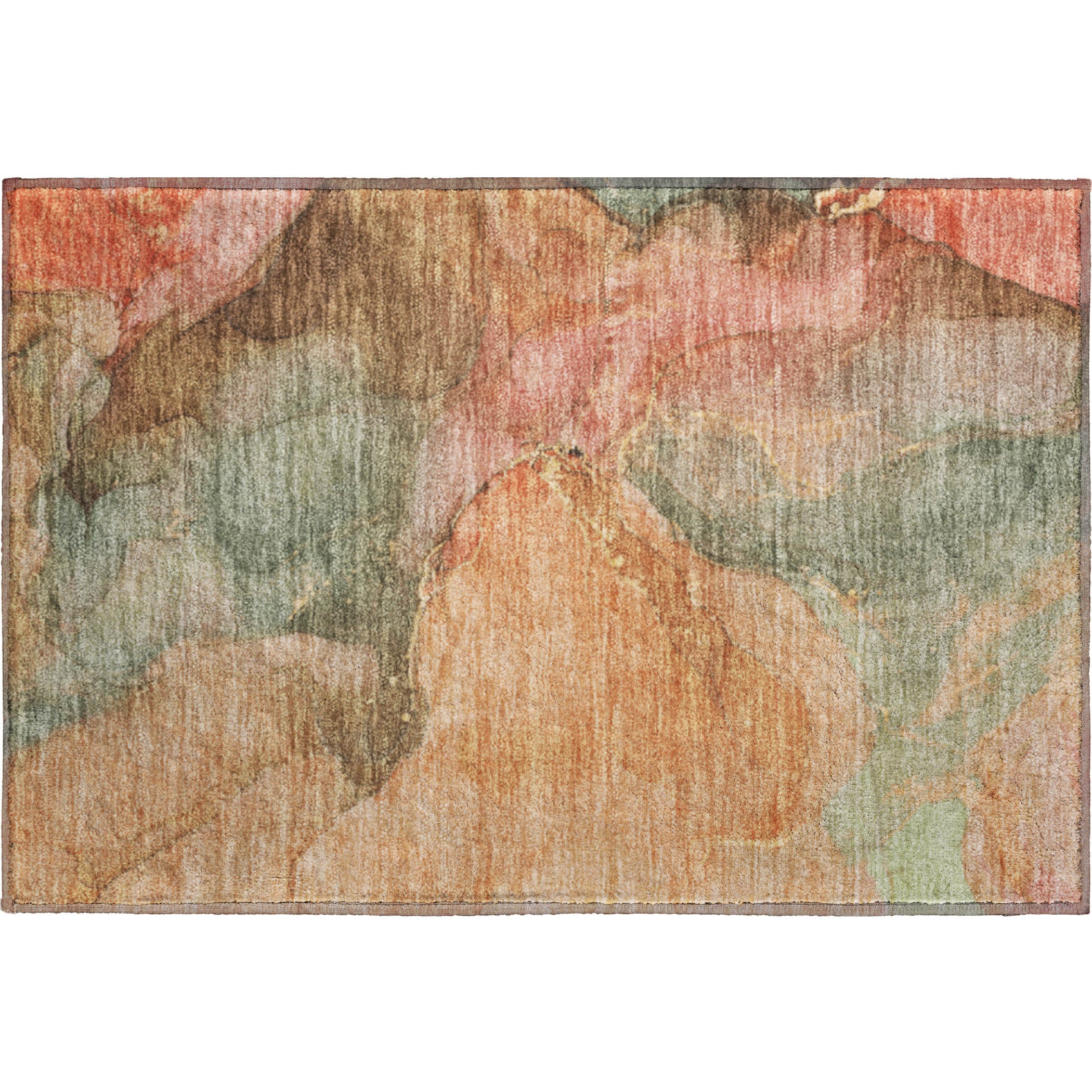Antigua Machine Washable Transitional Coral Orange Rug 1'8" x 2'6" #shape_Rectangle