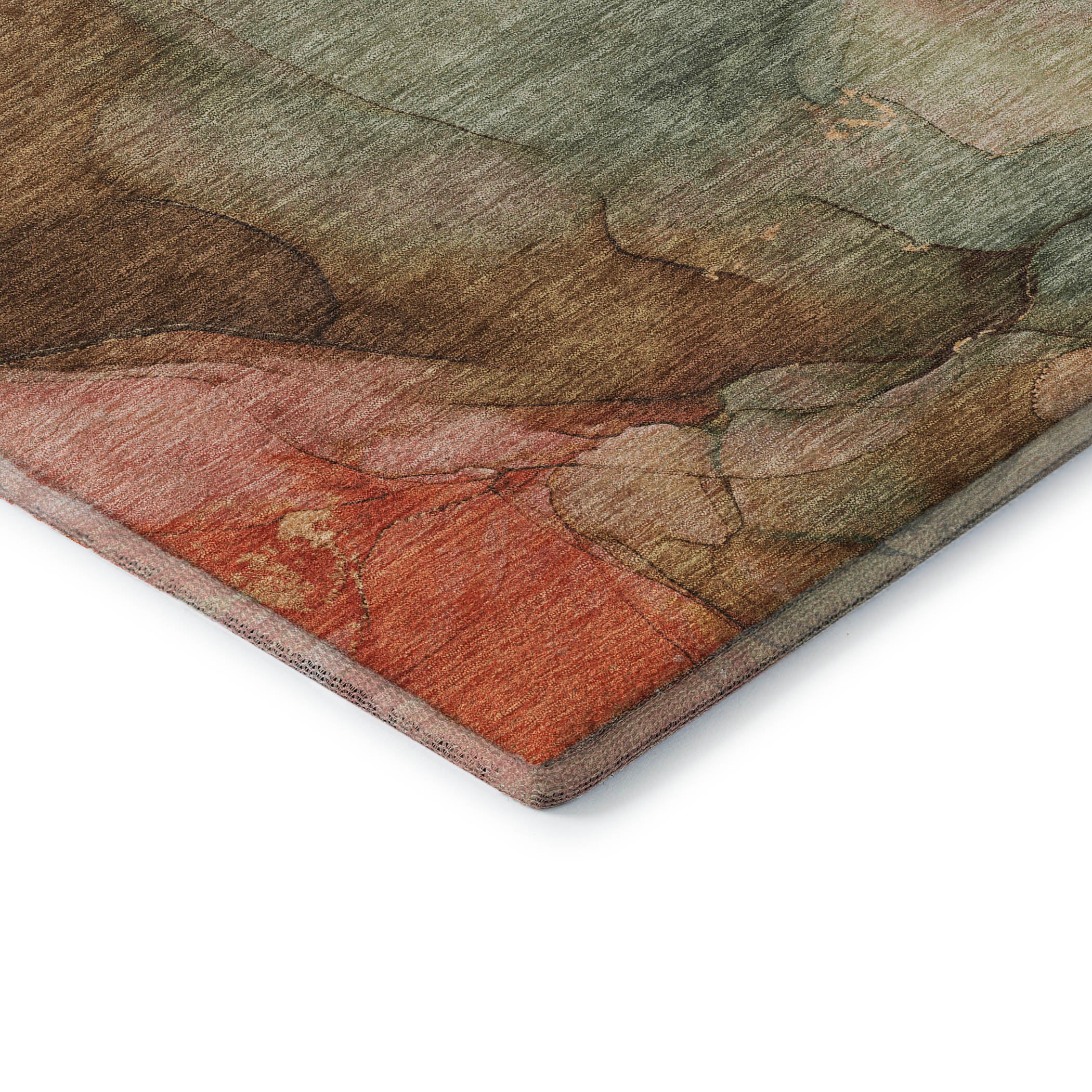 Antigua Machine Washable Transitional Coral Orange Rug 1'8" x 2'6" #shape_Rectangle