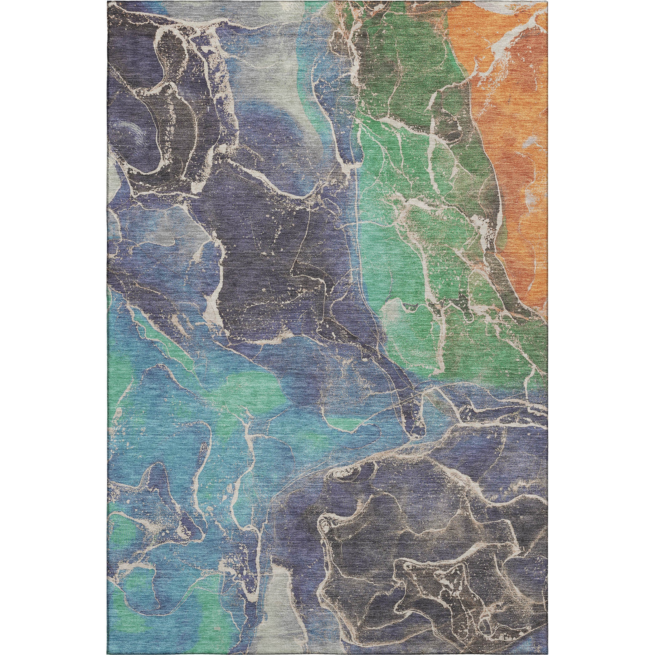 Colombo Machine Washable Transitional Blue Rug 2'6" x 3'10" #shape_Rectangle