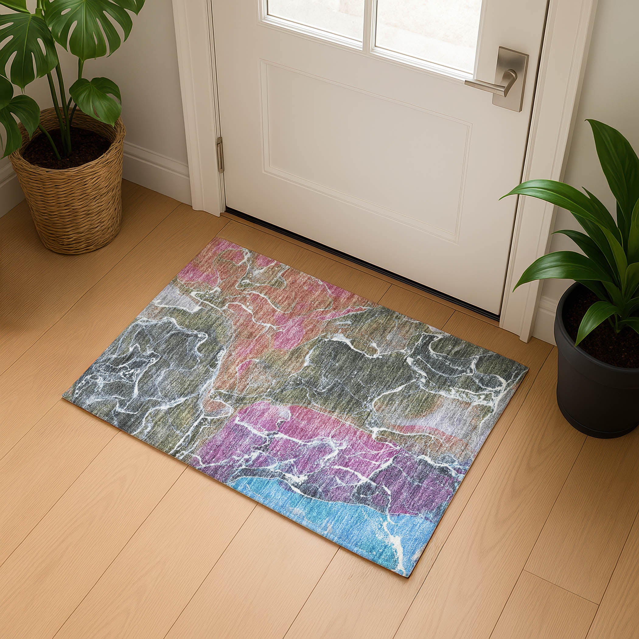 Colombo Machine Washable Transitional Brown Rug 1'8" x 2'6" #shape_Rectangle
