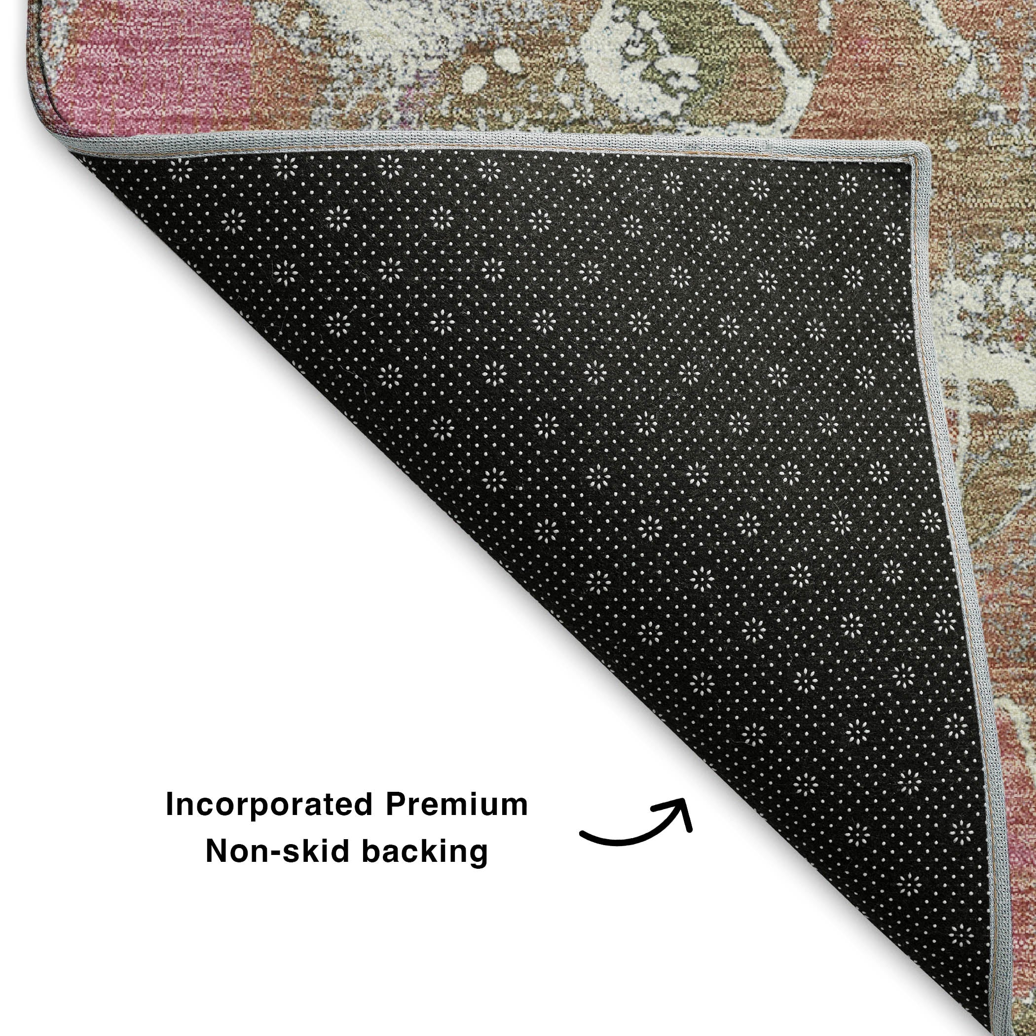Colombo Machine Washable Transitional Brown Rug 1'8" x 2'6" #shape_Rectangle