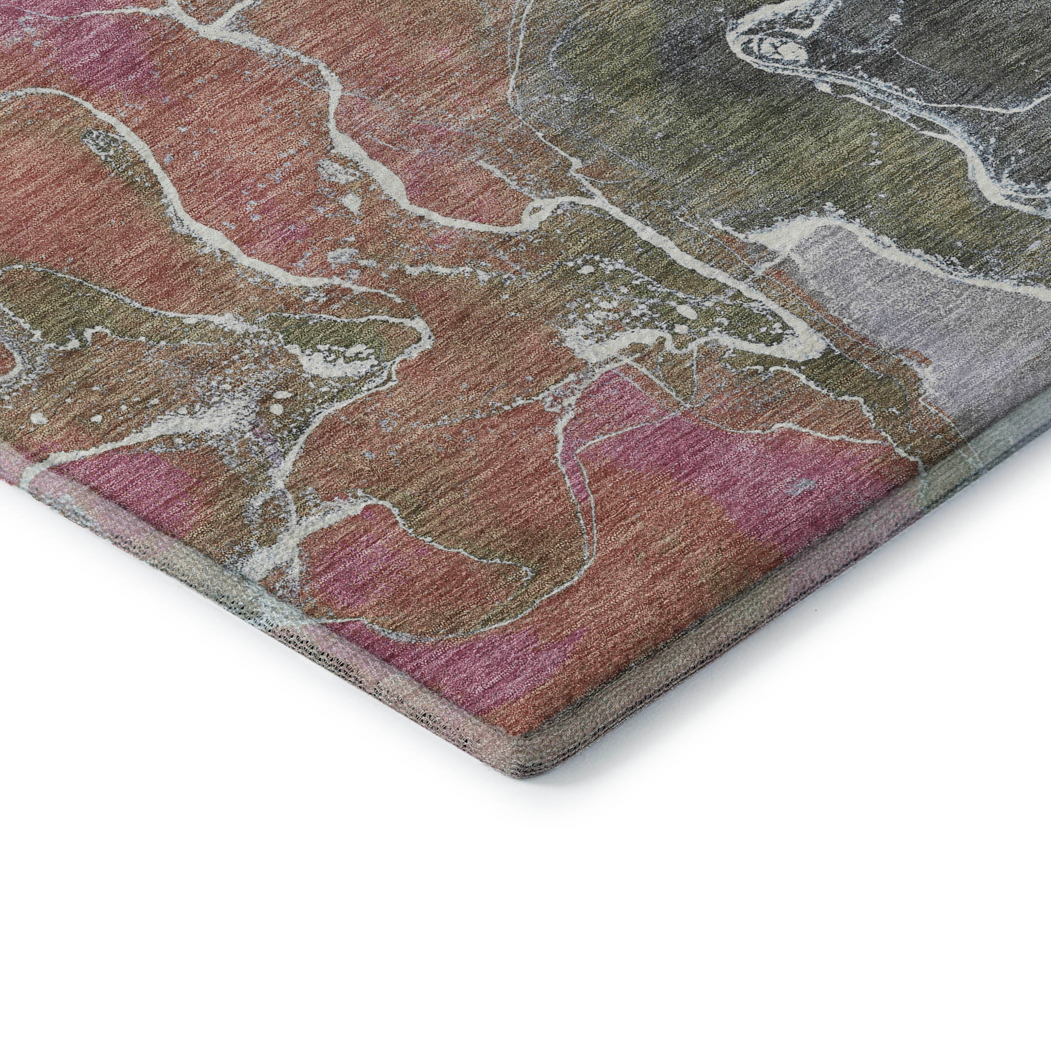 Colombo Machine Washable Transitional Brown Rug 1'8" x 2'6" #shape_Rectangle