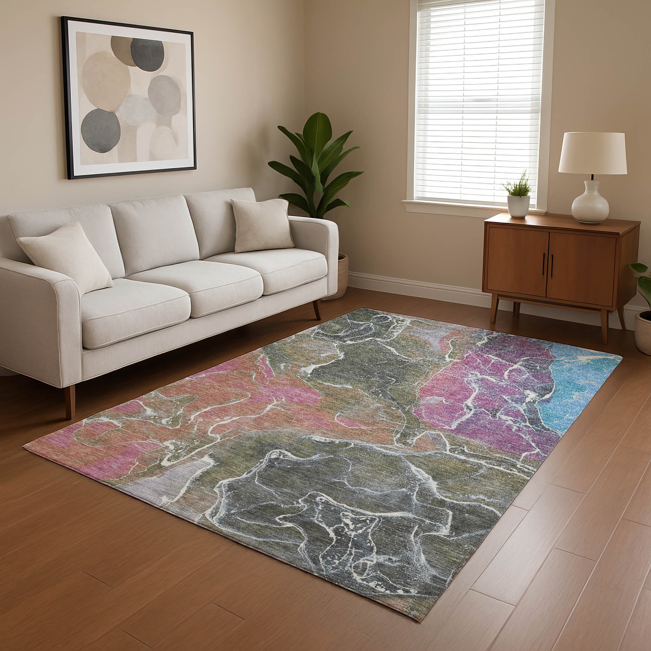 Colombo Machine Washable Transitional Brown Rug 2'6" x 3'10" #shape_Rectangle