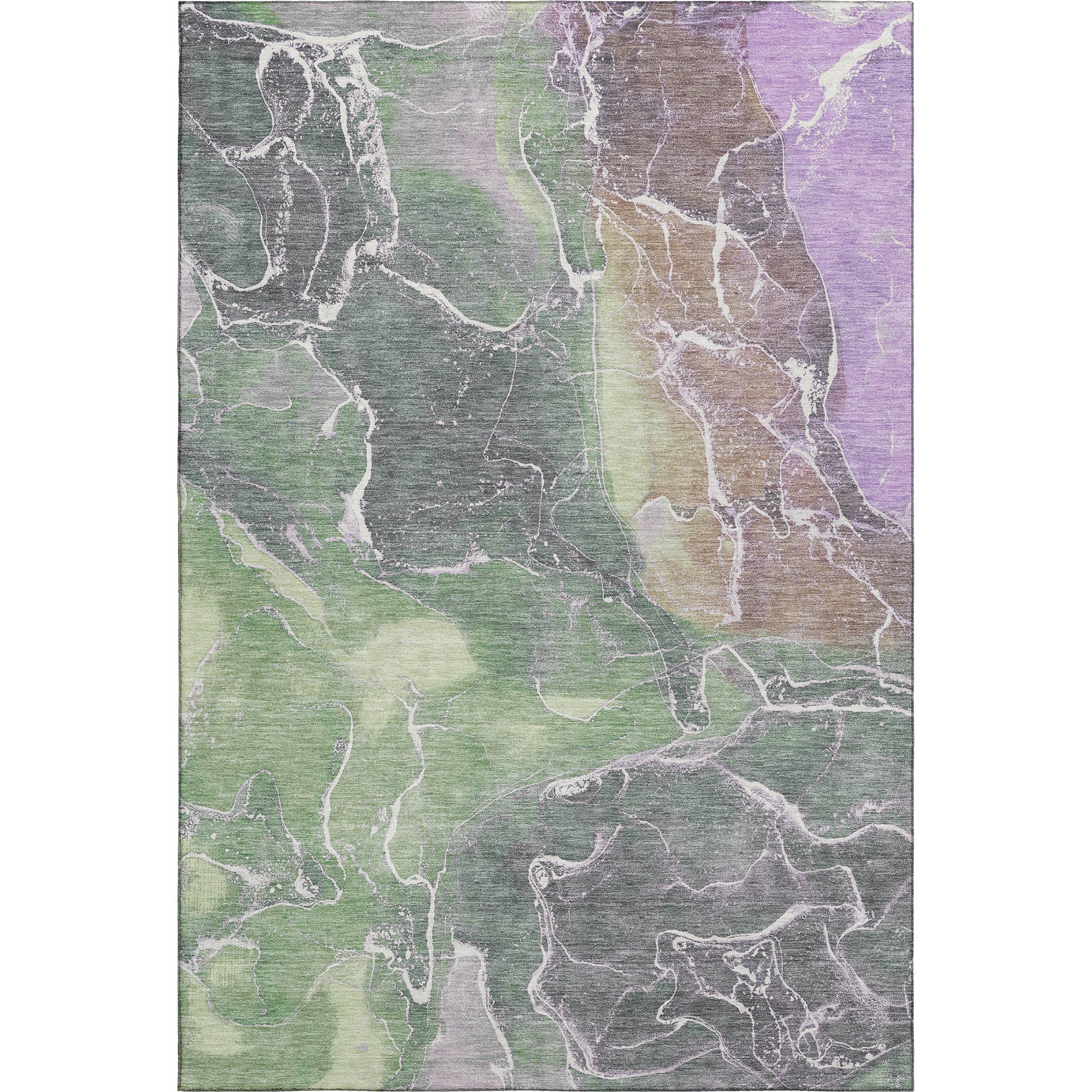 Colombo Machine Washable Transitional Green Rug 2'6" x 3'10" #shape_Rectangle