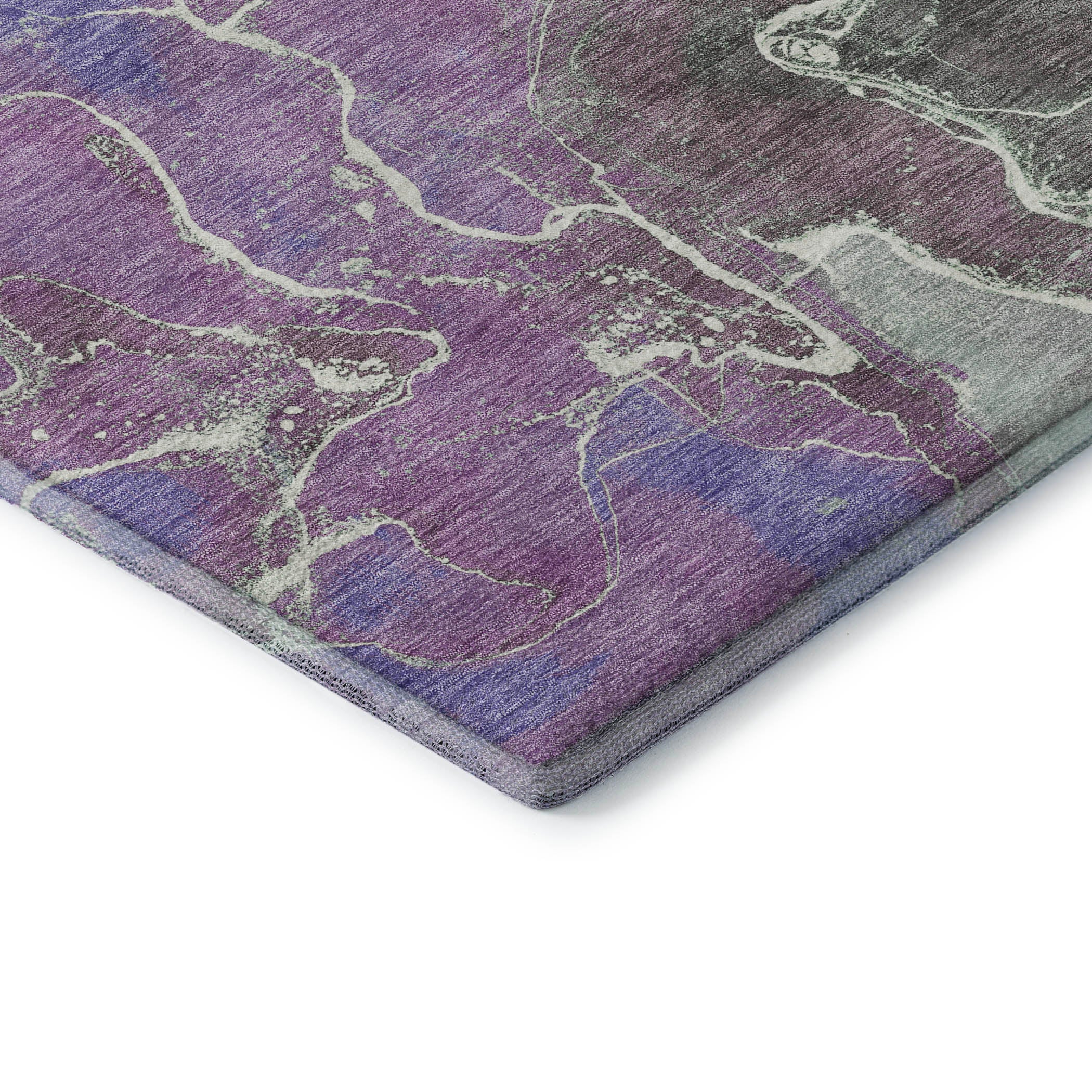 Colombo Machine Washable Transitional Purple Rug 1'8" x 2'6" #shape_Rectangle
