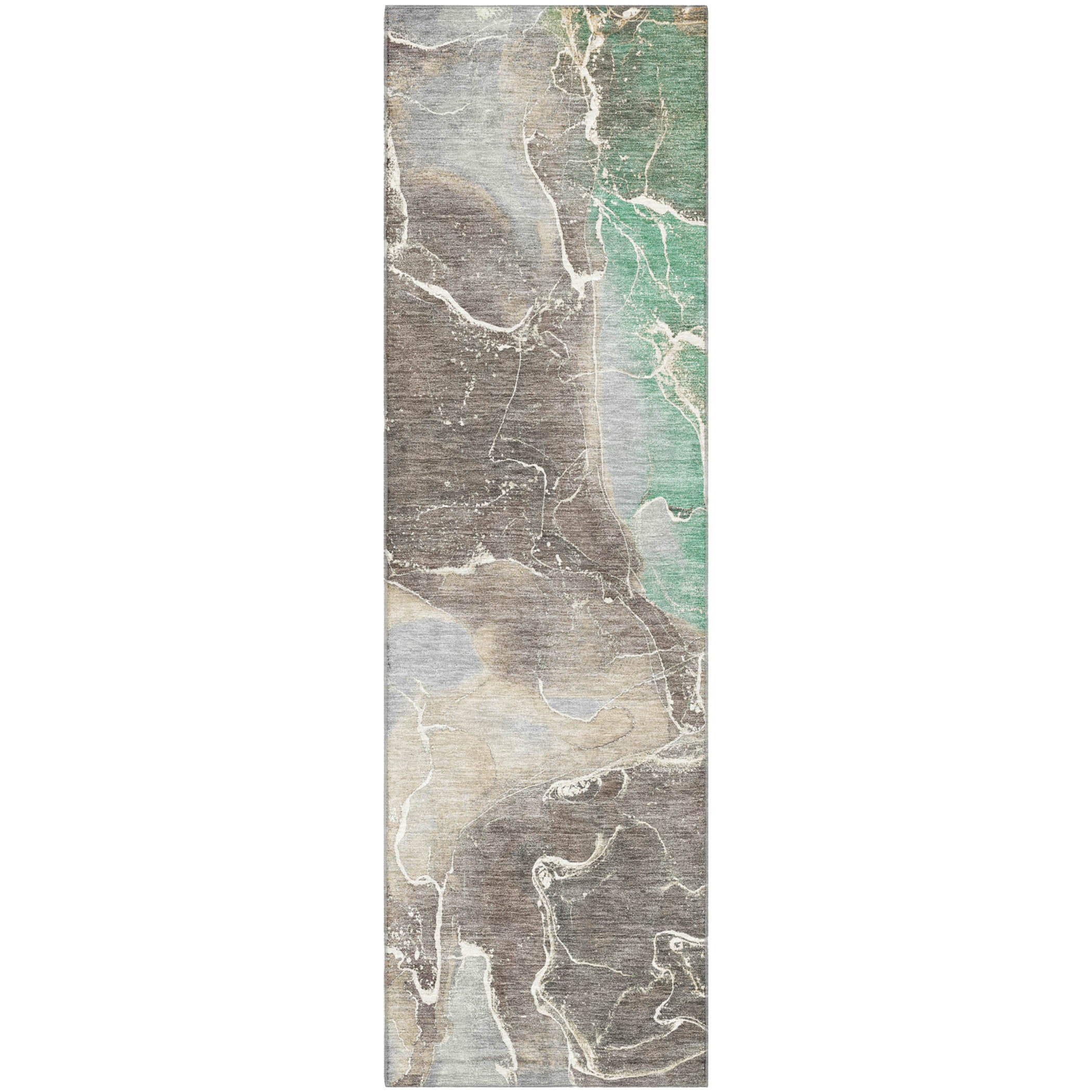 Colombo Machine Washable Transitional Taupe Brown Rug 2'3" x 7'6" #shape_Runner