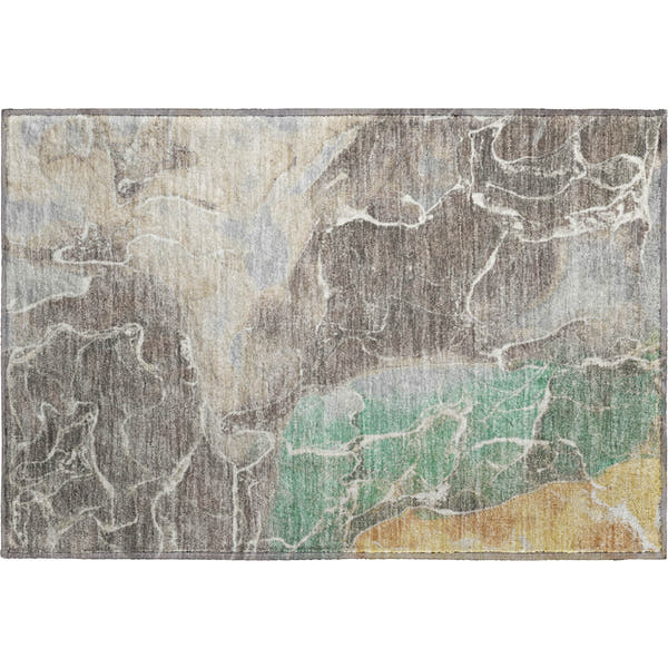 Colombo Machine Washable Transitional Taupe Brown Rug 1'8" x 2'6"