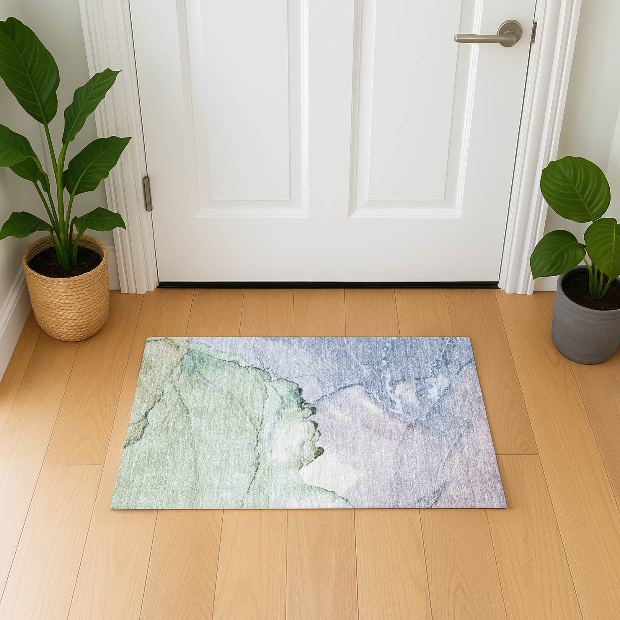 Bruges Machine Washable Transitional Aloe Green Rug 1'8" x 2'6" #shape_Rectangle