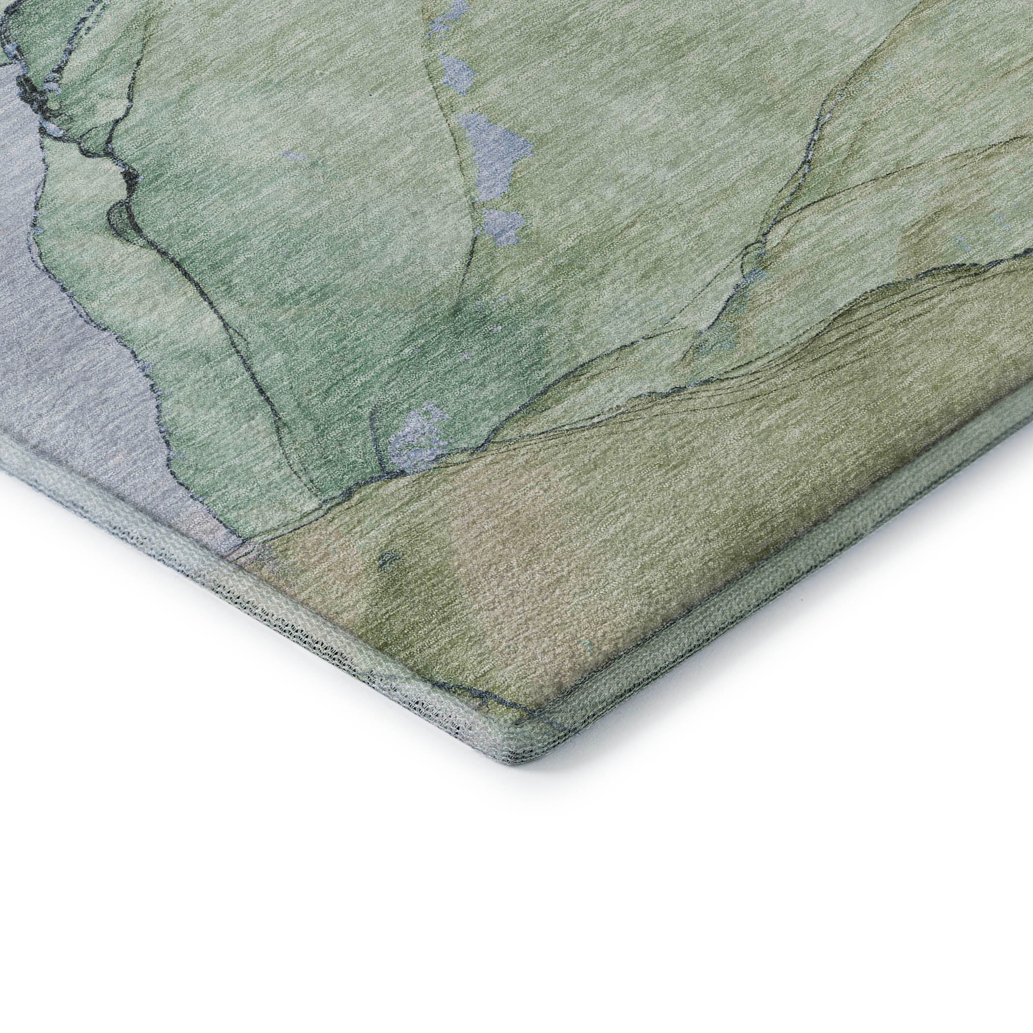 Bruges Machine Washable Transitional Aloe Green Rug 1'8" x 2'6" #shape_Rectangle