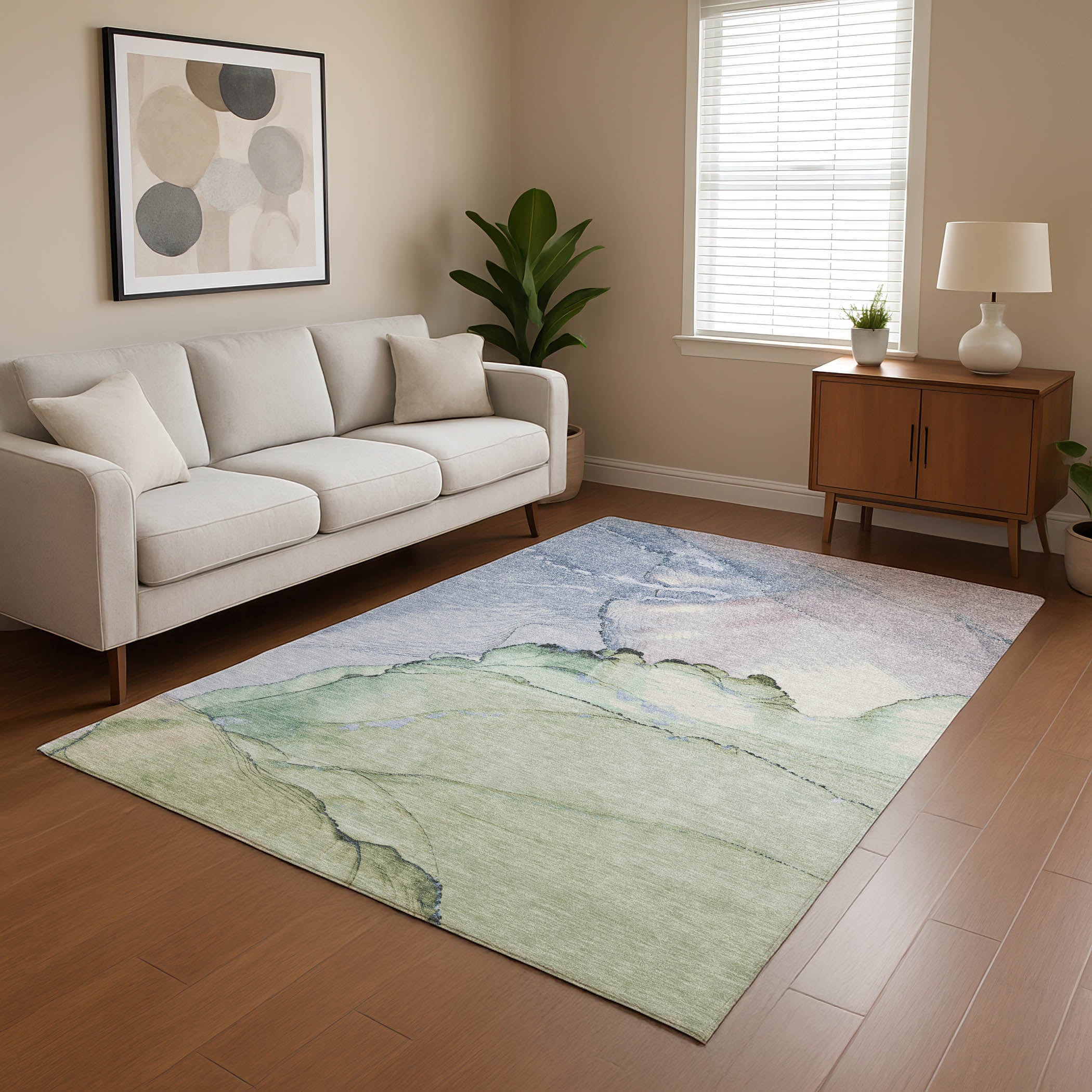 Bruges Machine Washable Transitional Aloe Green Rug 2'6" x 3'10" #shape_Rectangle