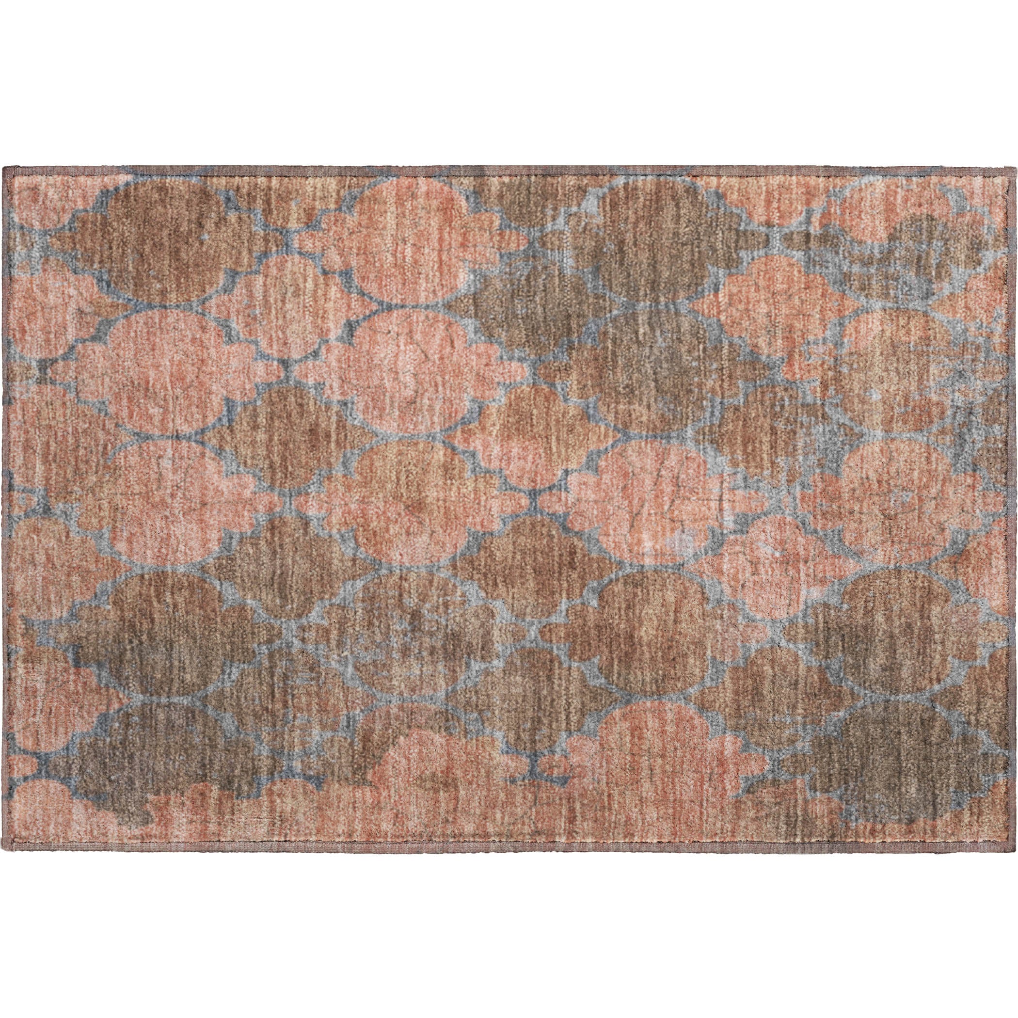 Florence Machine Washable Transitional Copper Orange Rug 1'8" x 2'6" #shape_Rectangle