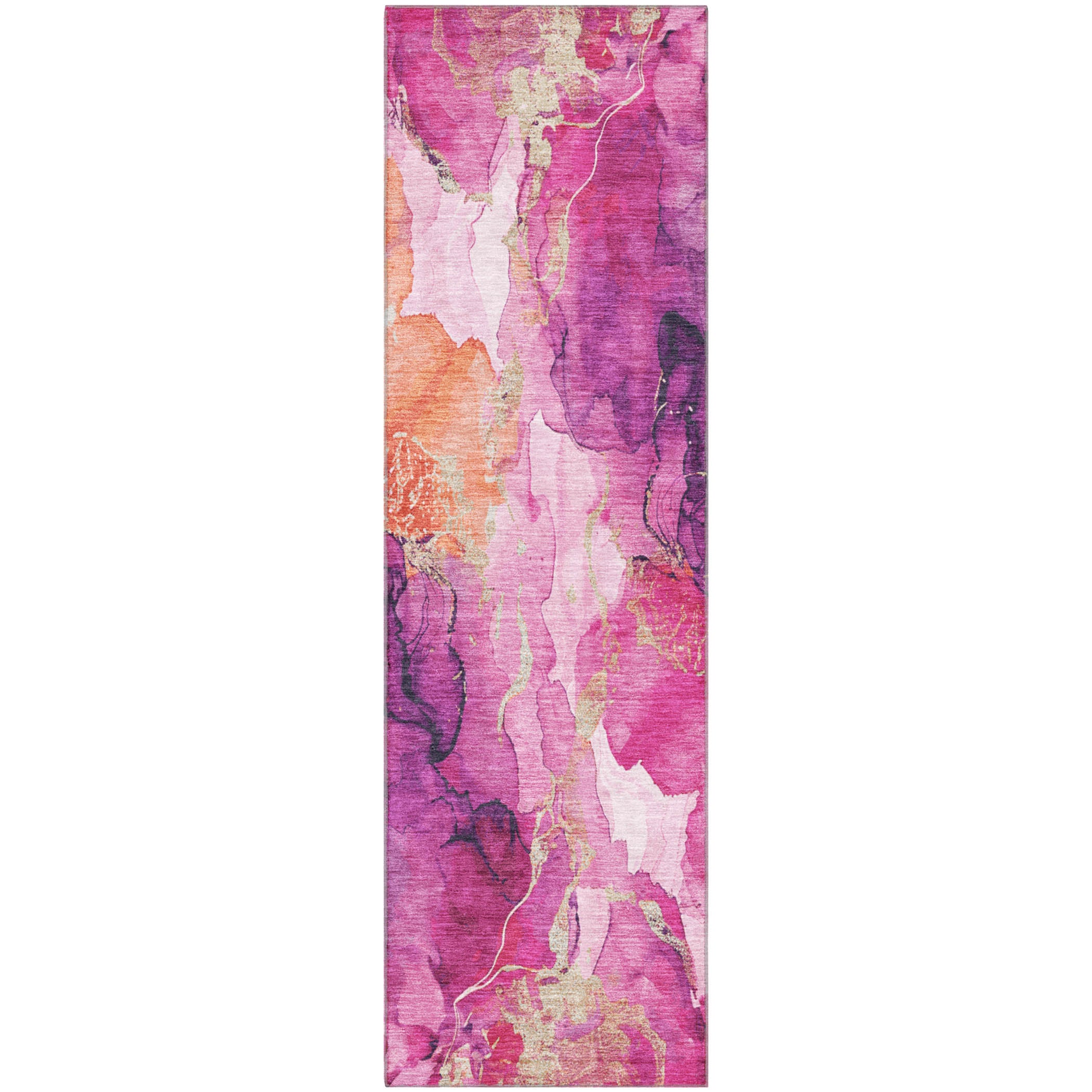 Montevideo Machine Washable Transitional Garnet Red Rug 2'3" x 7'6" #shape_Runner