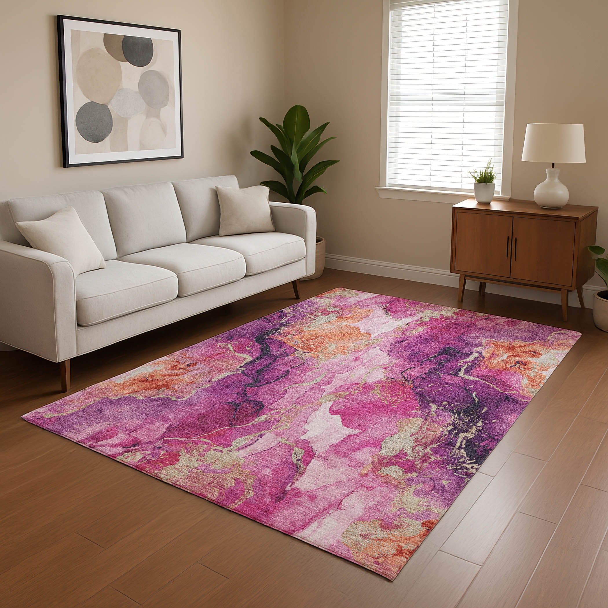 Montevideo Machine Washable Transitional Garnet Red Rug 2'6" x 3'10" #shape_Rectangle