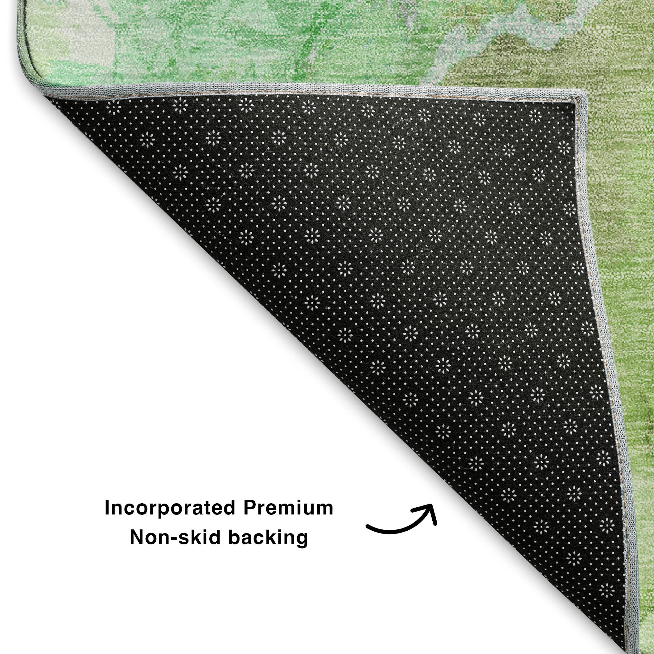 Montevideo Machine Washable Transitional Green Rug 1'8" x 2'6" #shape_Rectangle