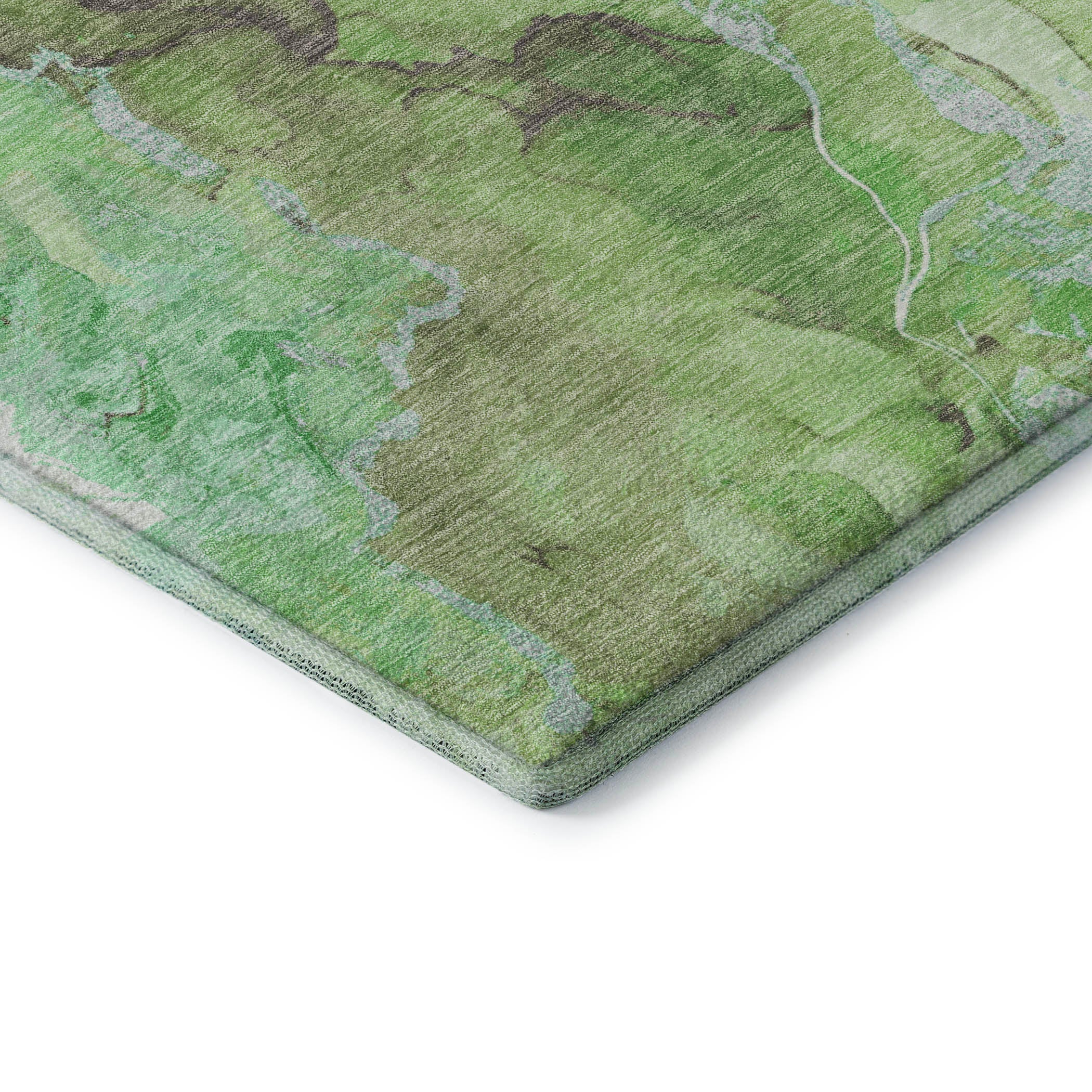 Montevideo Machine Washable Transitional Green Rug 1'8" x 2'6" #shape_Rectangle