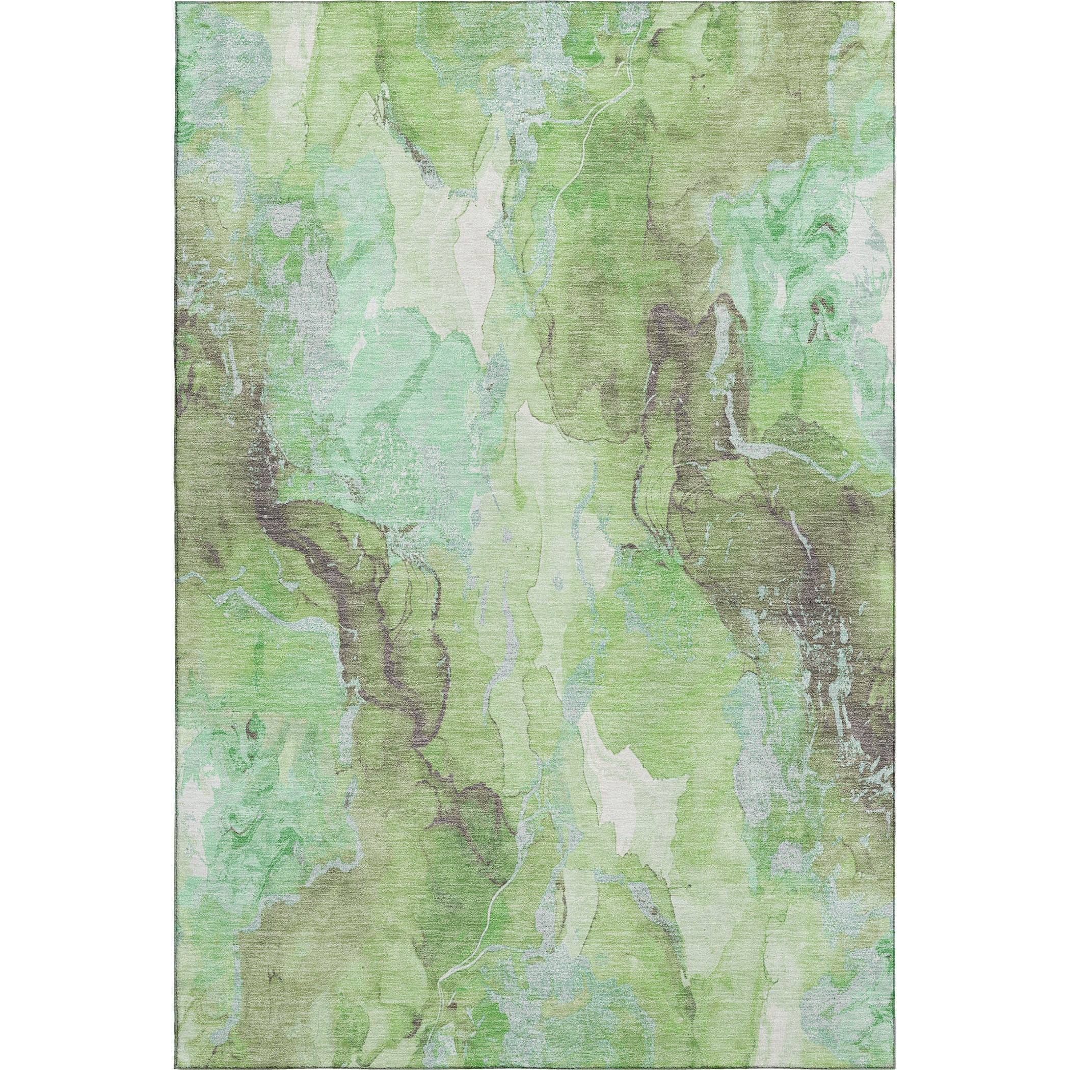 Montevideo Machine Washable Transitional Green Rug 2'6" x 3'10" #shape_Rectangle