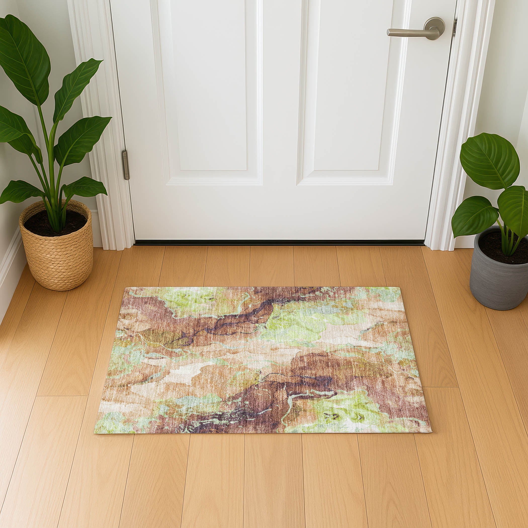 Montevideo Machine Washable Transitional Mocha Brown Rug 1'8" x 2'6" #shape_Rectangle