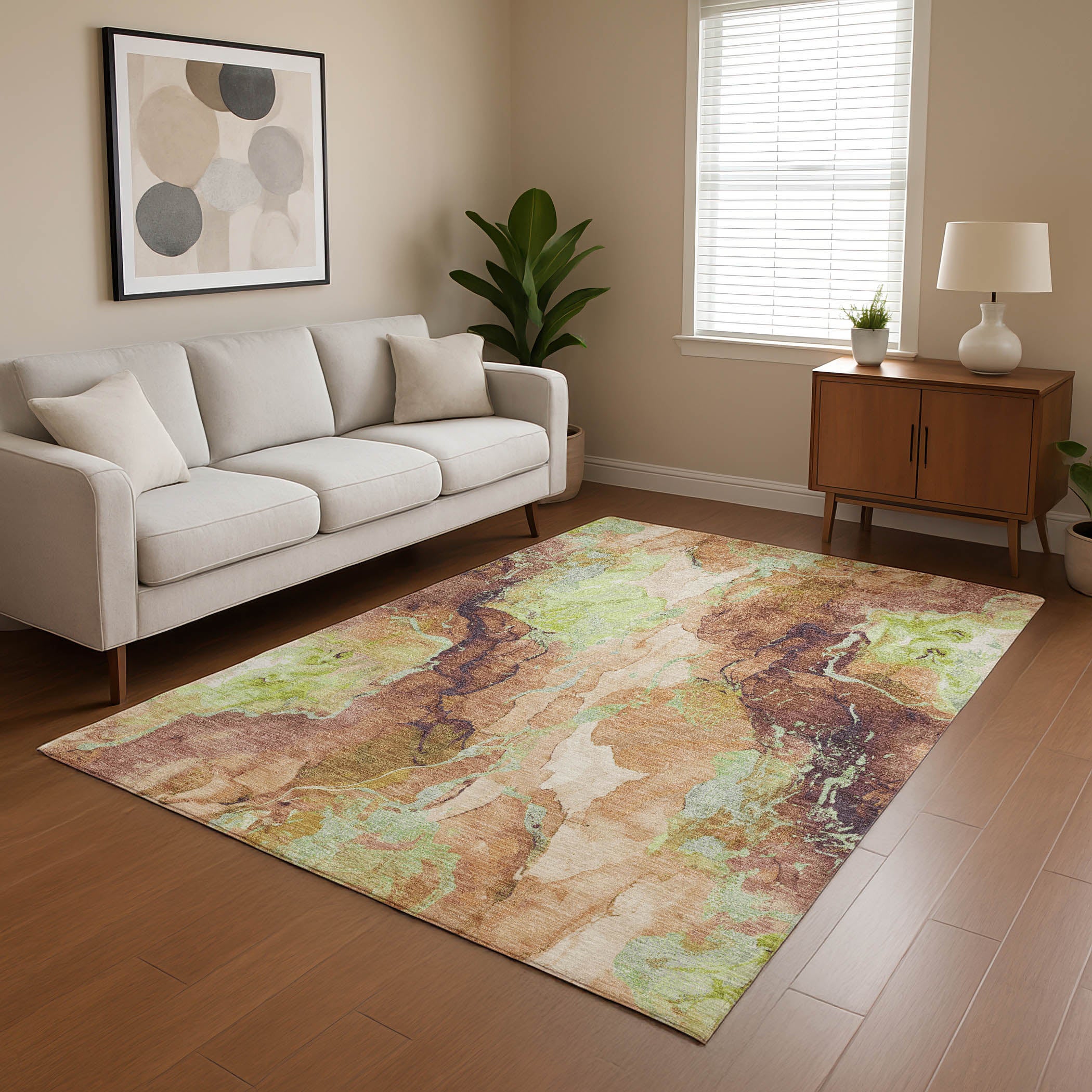 Montevideo Machine Washable Transitional Mocha Brown Rug 2'6" x 3'10" #shape_Rectangle