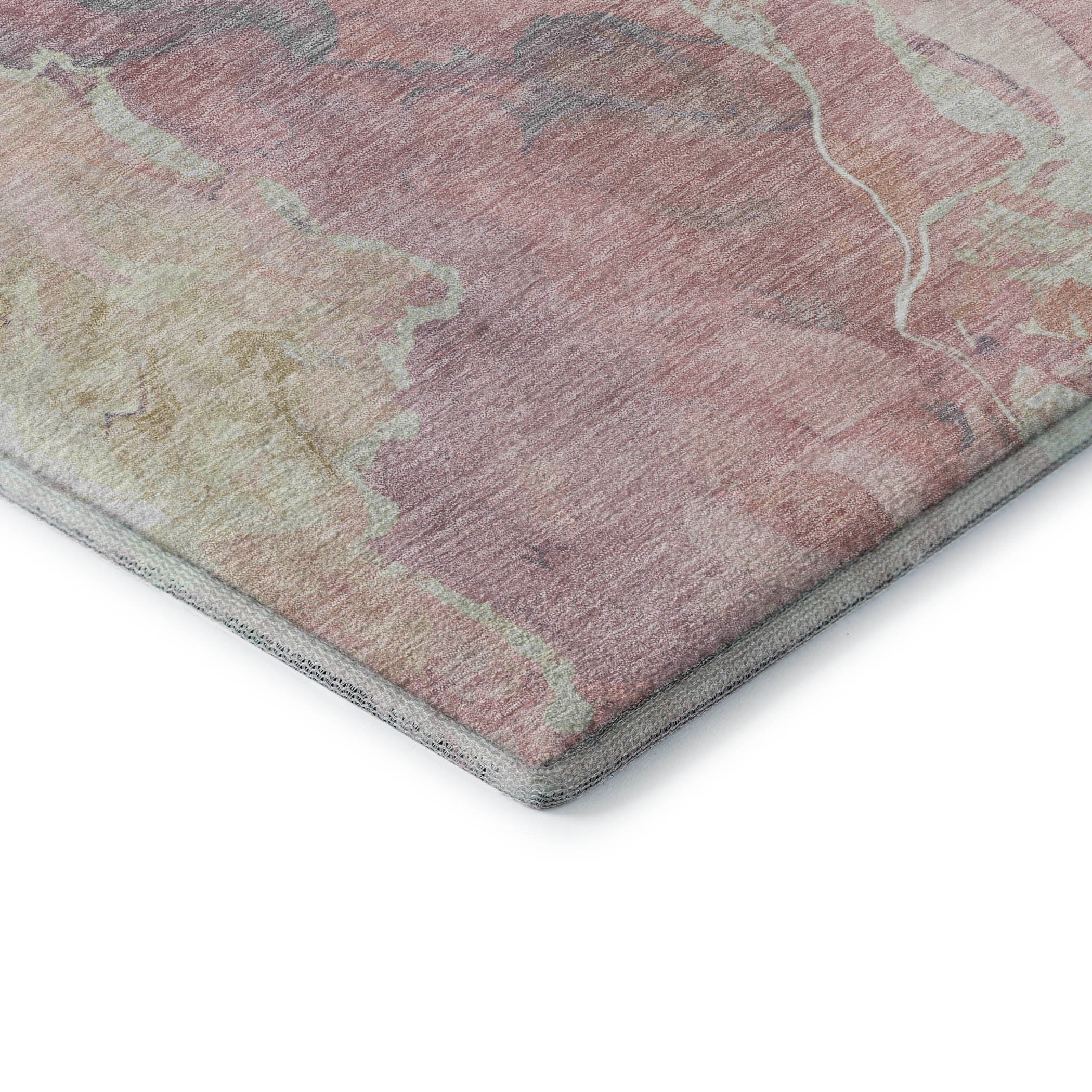 Montevideo Machine Washable Transitional Pink Rug 1'8" x 2'6" #shape_Rectangle