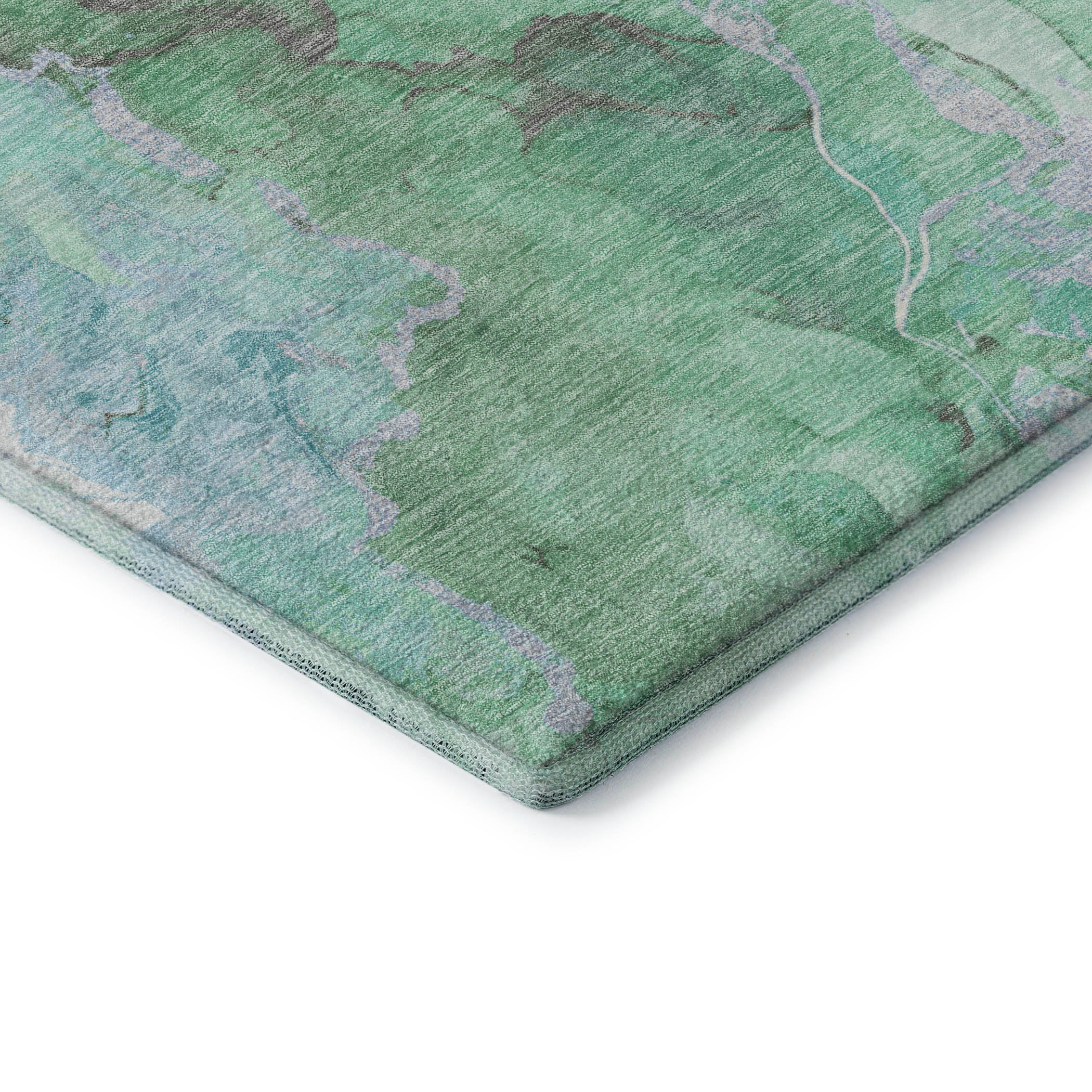 Montevideo Machine Washable Transitional Seafoam Blue Rug 1'8" x 2'6" #shape_Rectangle