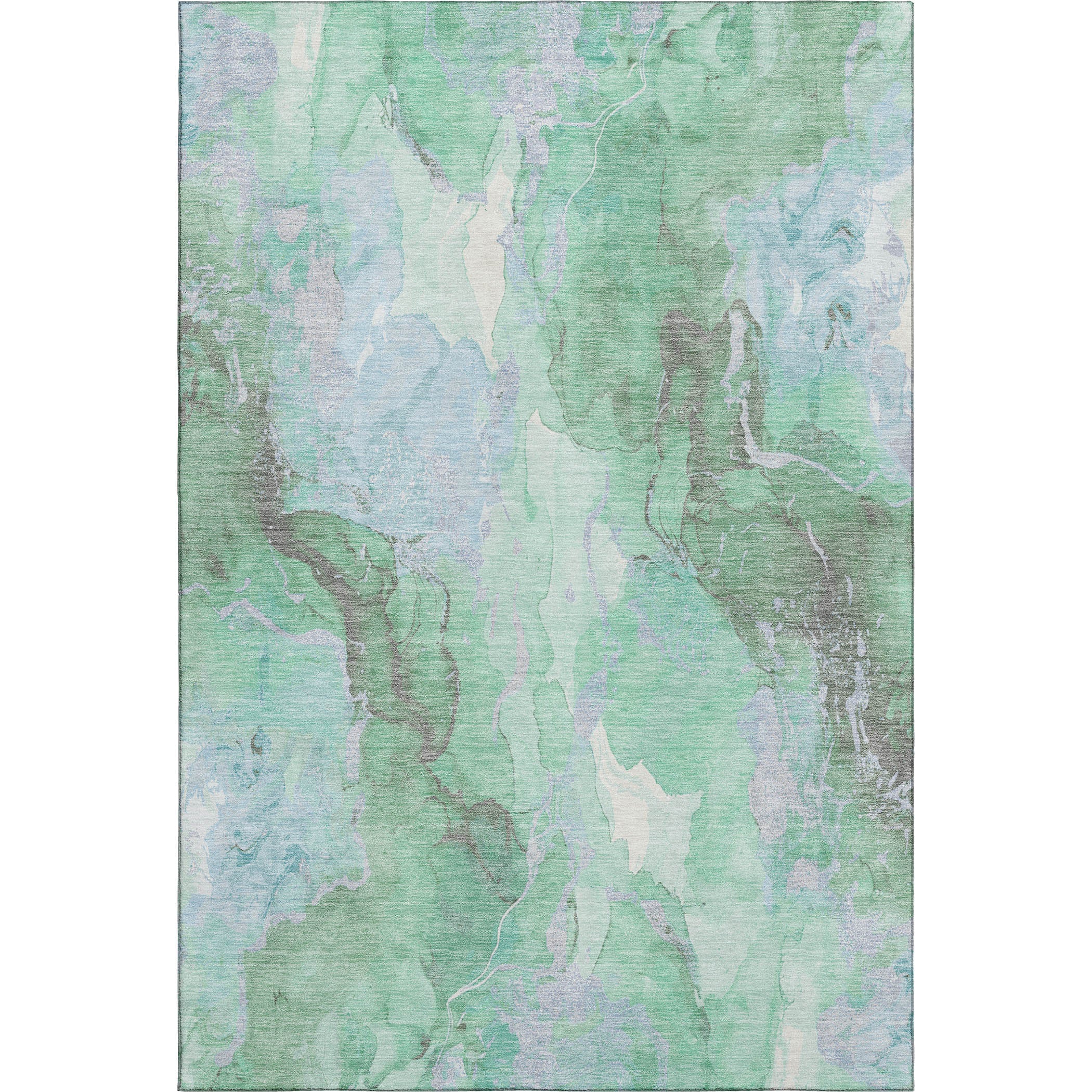 Montevideo Machine Washable Transitional Seafoam Blue Rug 2'6" x 3'10" #shape_Rectangle