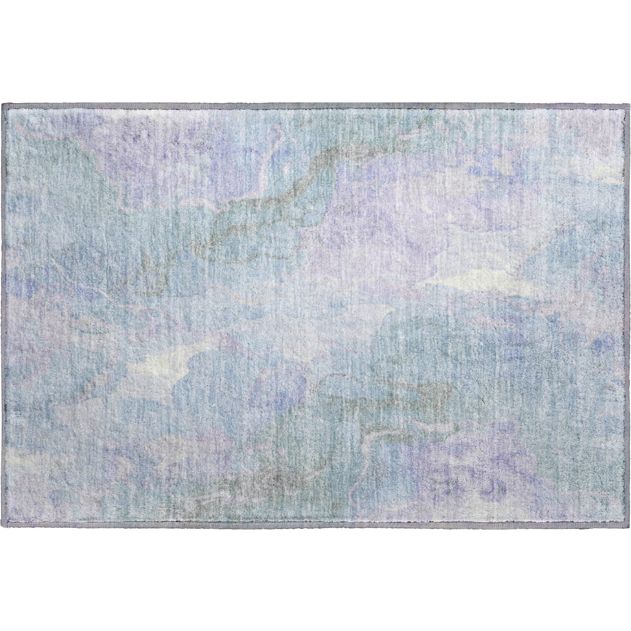 Montevideo Machine Washable Transitional Sky Blue Rug 1'8" x 2'6" #shape_Rectangle