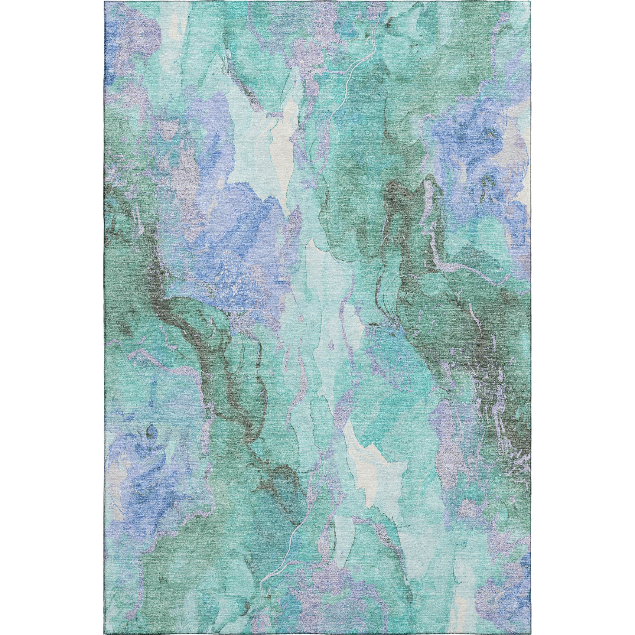 Montevideo Machine Washable Transitional Teal Rug 2'6" x 3'10" #shape_Rectangle