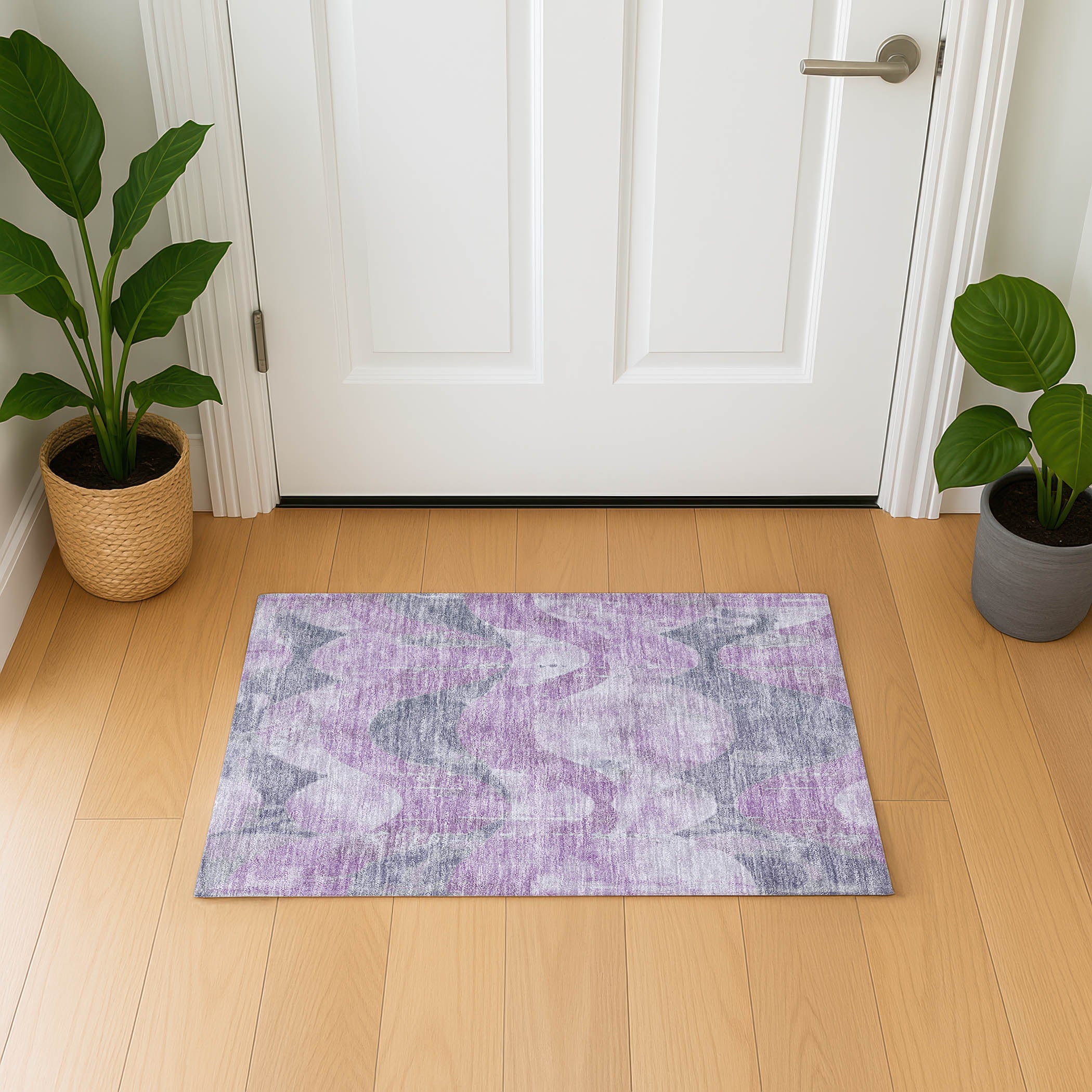 Sintra Machine Washable Transitional Lavender Purple Rug 1'8" x 2'6" #shape_Rectangle