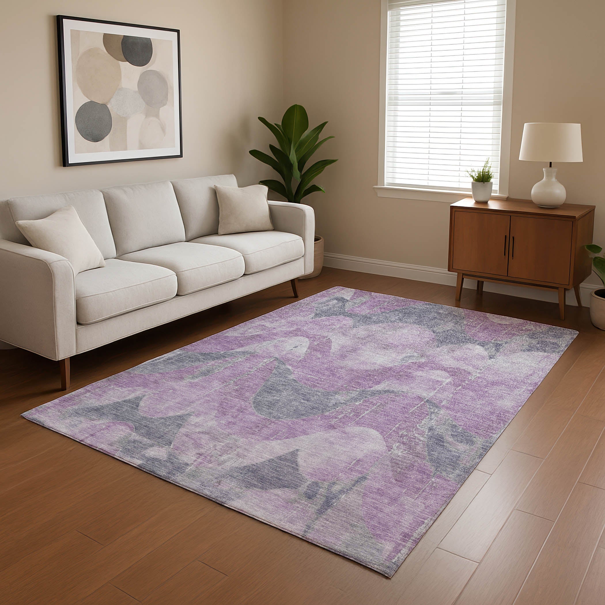 Sintra Machine Washable Transitional Lavender Purple Rug 2'6" x 3'10" #shape_Rectangle