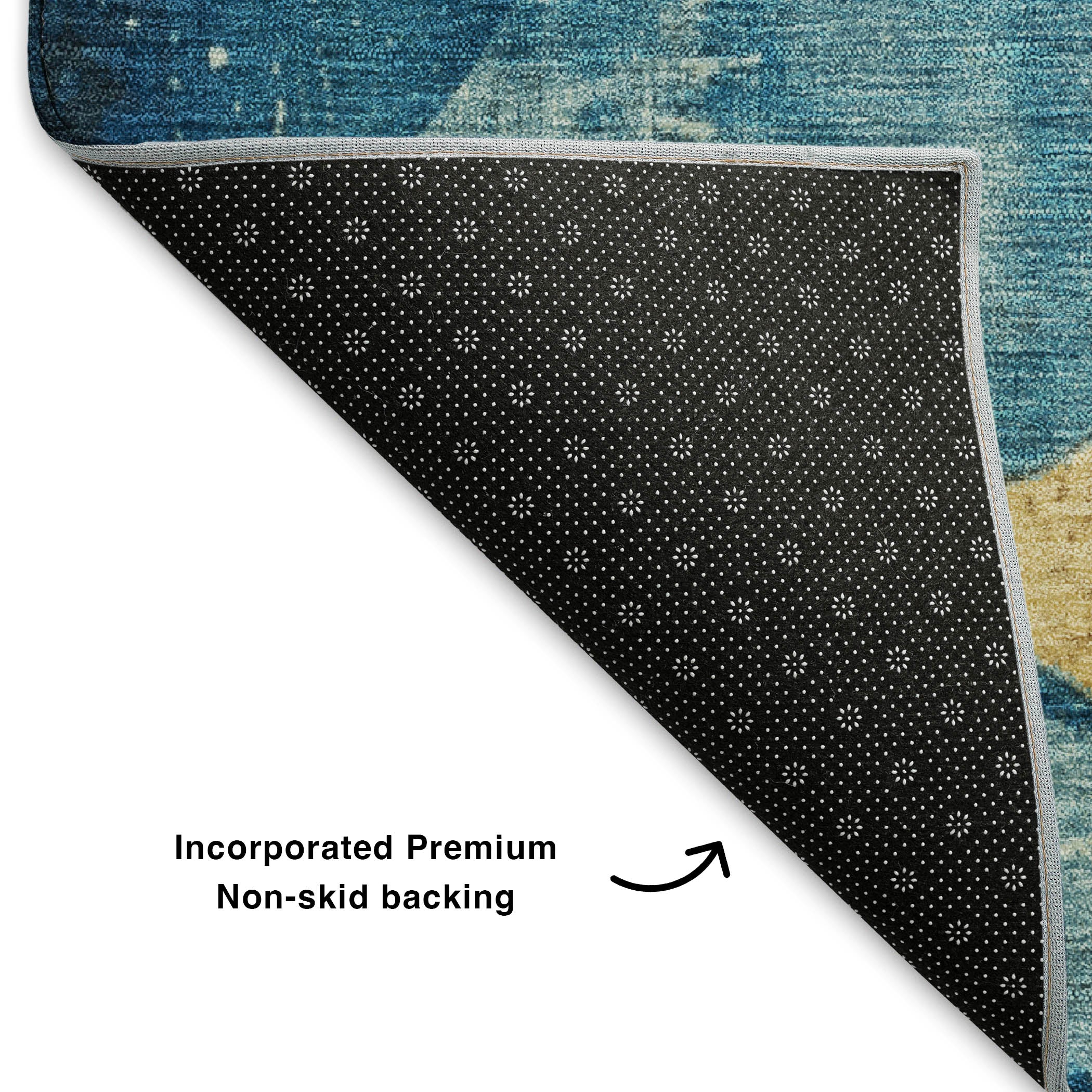 Sintra Machine Washable Transitional Teal Rug 1'8" x 2'6" #shape_Rectangle