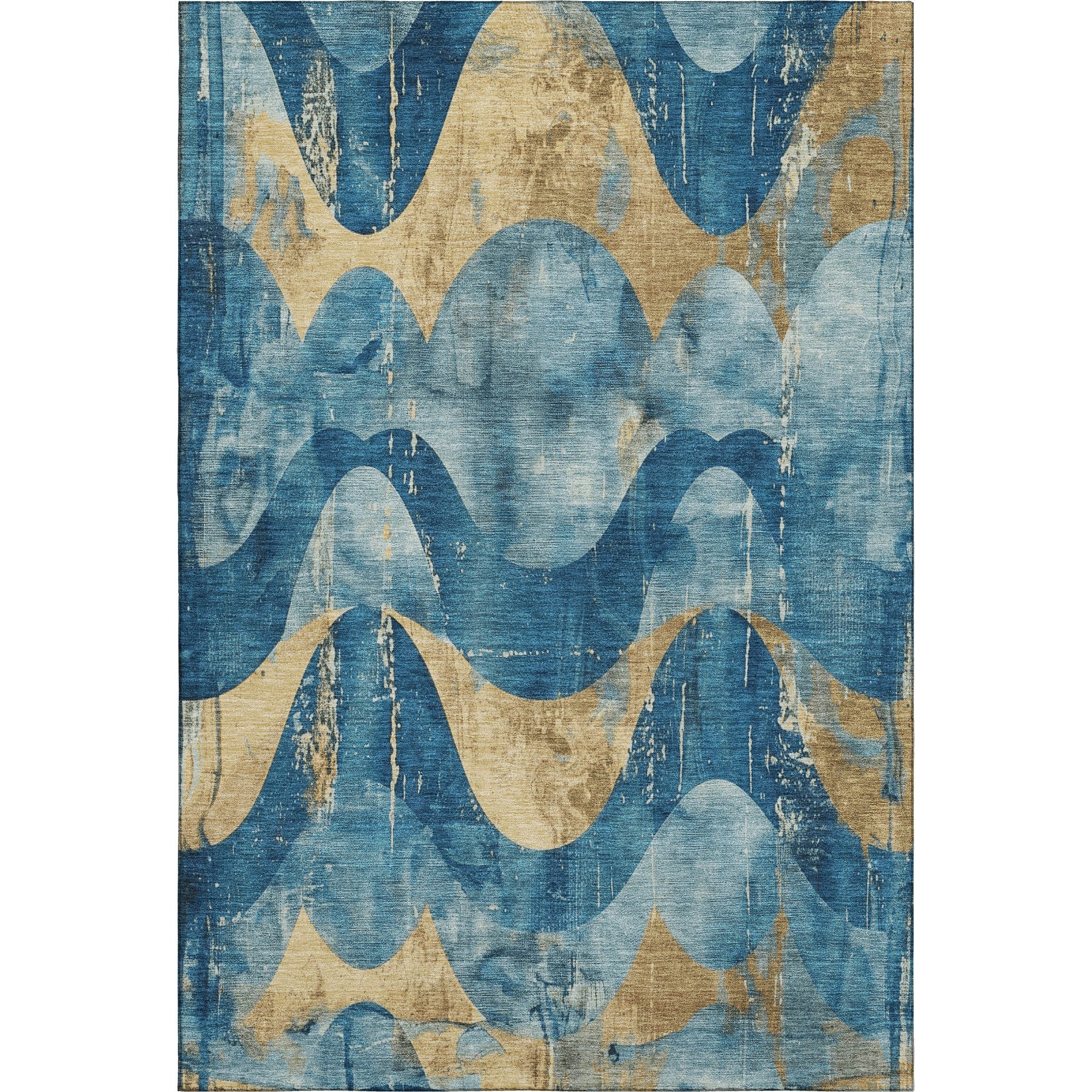 Sintra Machine Washable Transitional Teal Rug 2'6" x 3'10" #shape_Rectangle