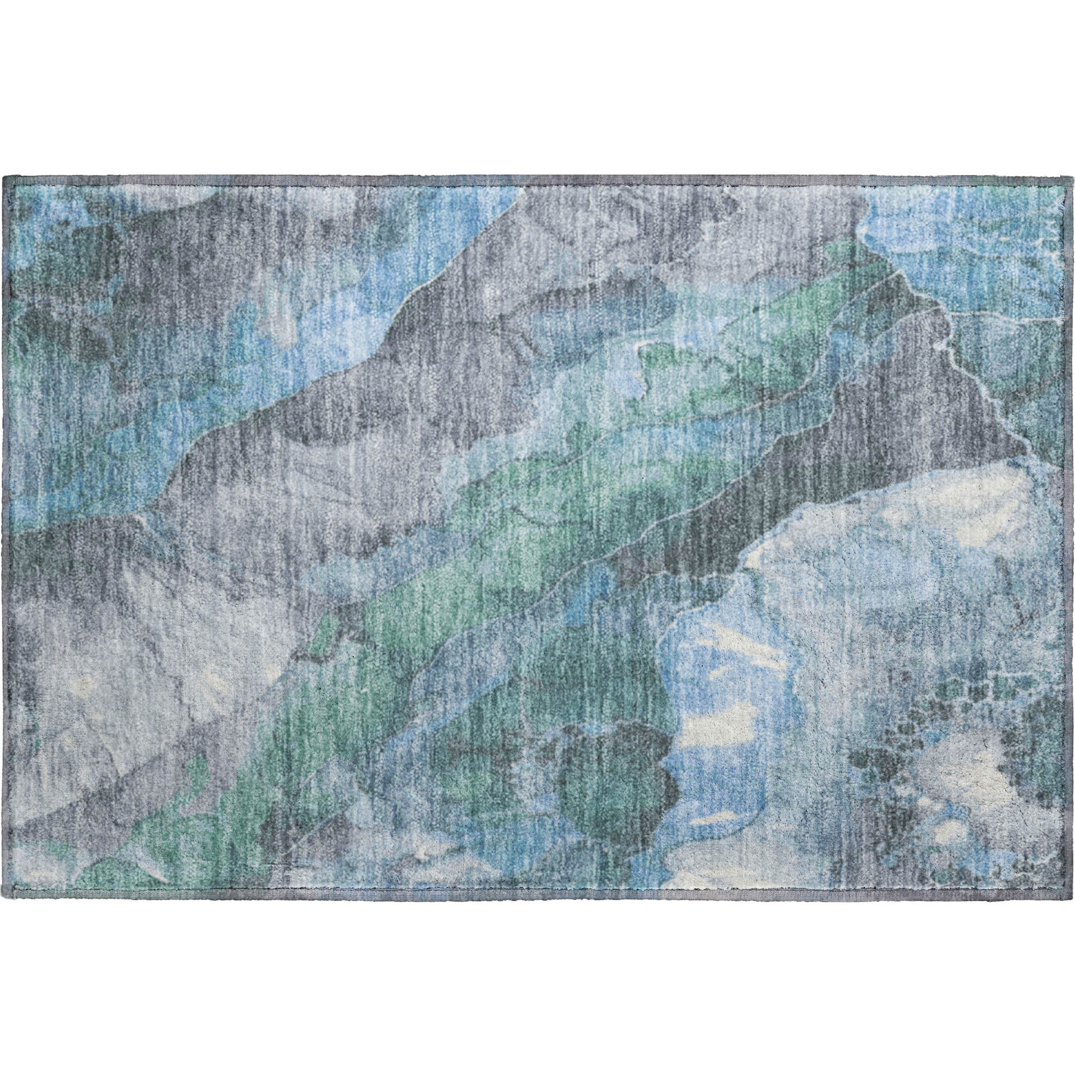 Lima Machine Washable Transitional Blue Rug 1'8" x 2'6" #shape_Rectangle