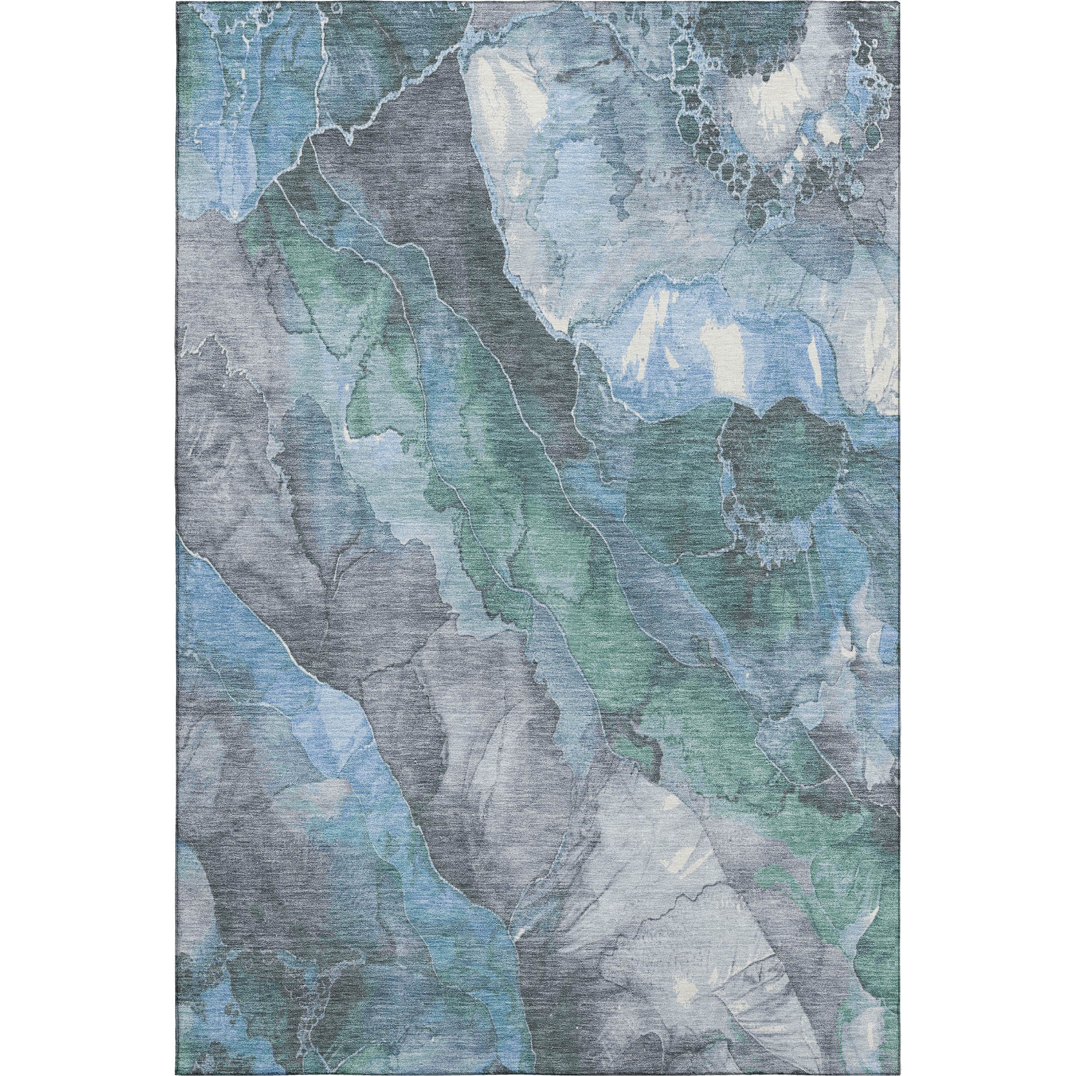Lima Machine Washable Transitional Blue Rug 2'6" x 3'10" #shape_Rectangle