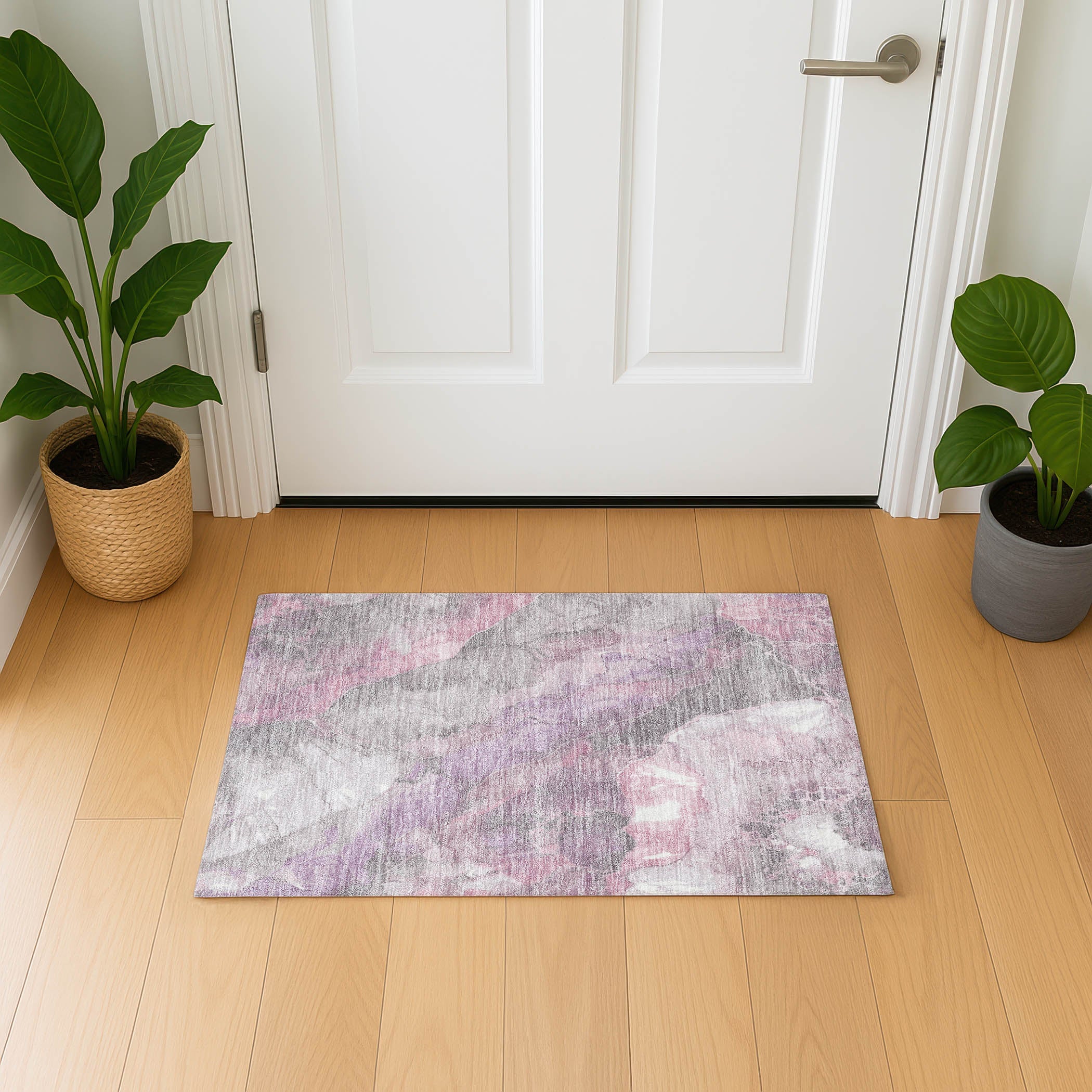 Lima Machine Washable Transitional Blush Pink Rug 1'8" x 2'6" #shape_Rectangle