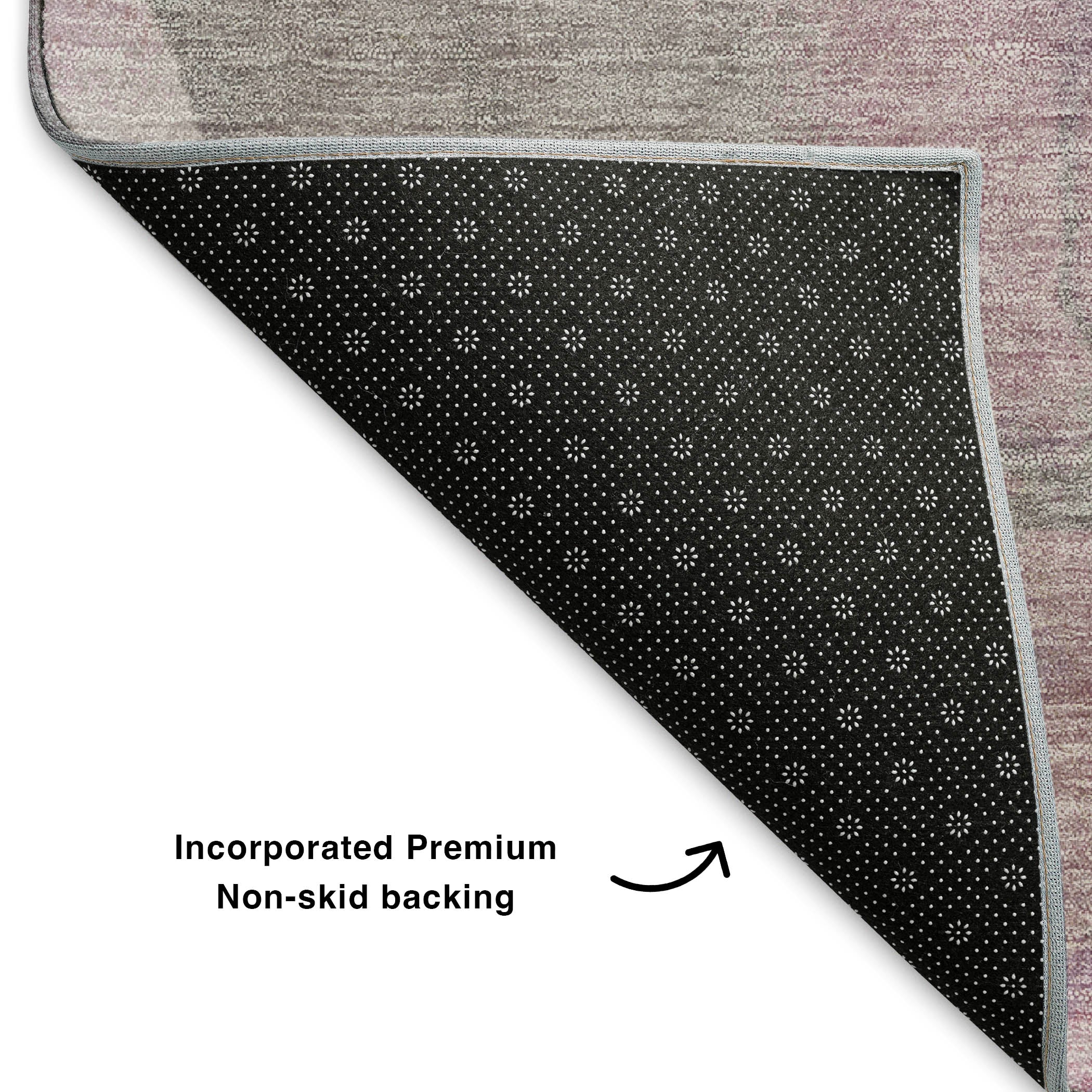 Lima Machine Washable Transitional Blush Pink Rug 1'8" x 2'6" #shape_Rectangle