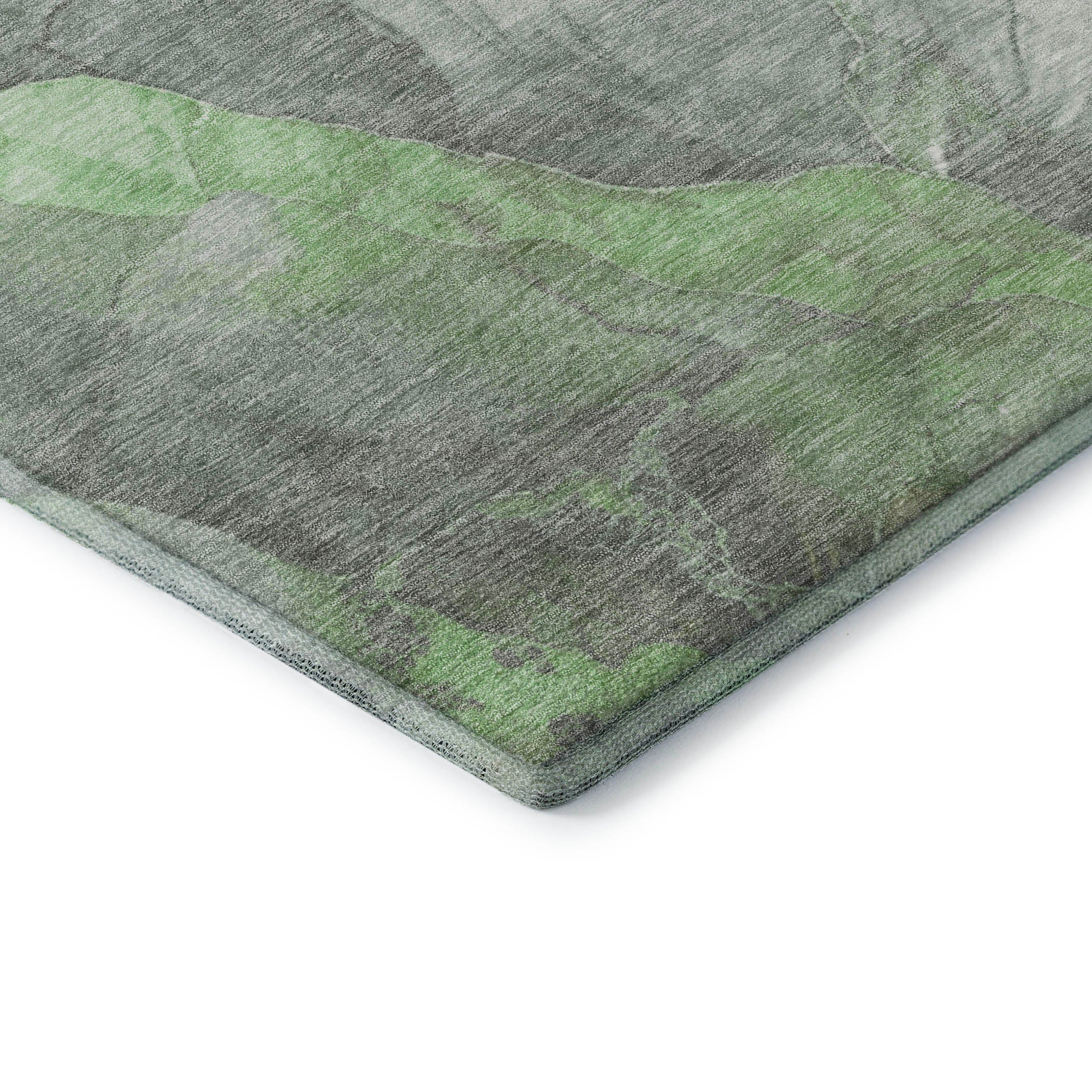 Lima Machine Washable Transitional Green Rug 1'8" x 2'6" #shape_Rectangle
