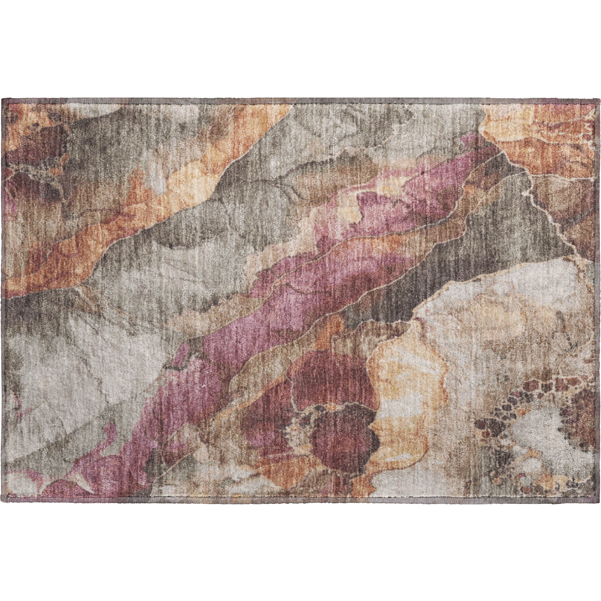 Lima Machine Washable Transitional Khaki Brown Rug 1'8" x 2'6" #shape_Rectangle