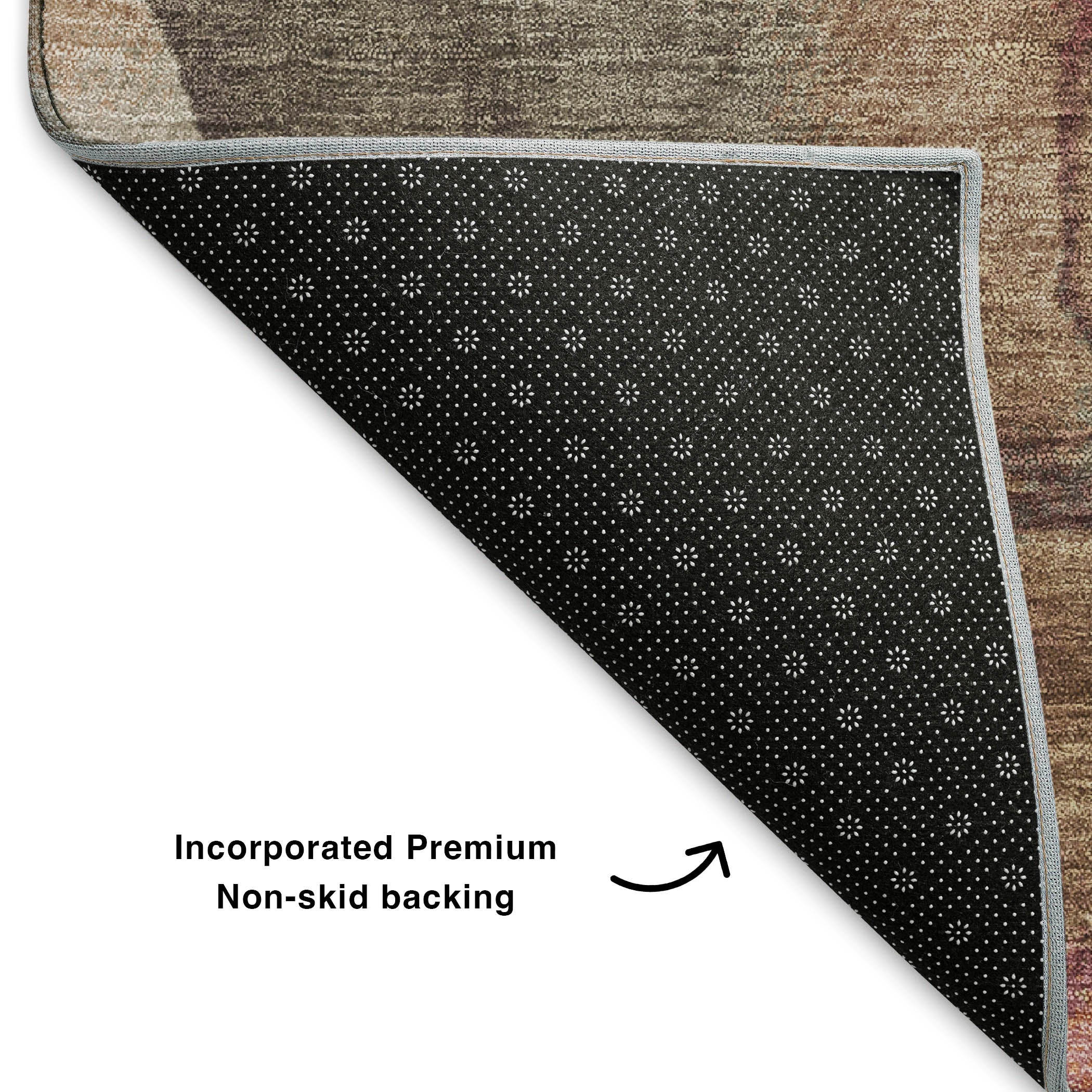 Lima Machine Washable Transitional Khaki Brown Rug 1'8" x 2'6" #shape_Rectangle