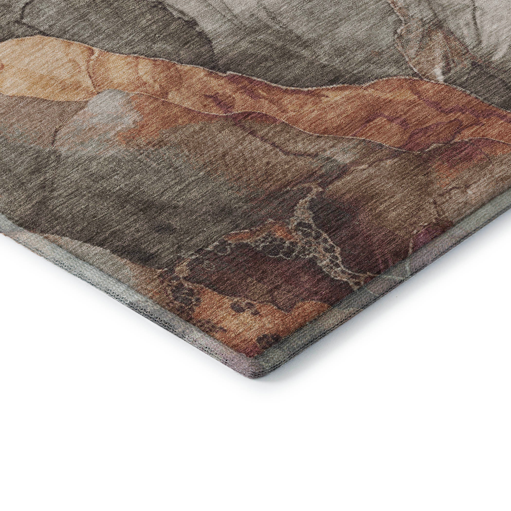 Lima Machine Washable Transitional Khaki Brown Rug 1'8" x 2'6" #shape_Rectangle