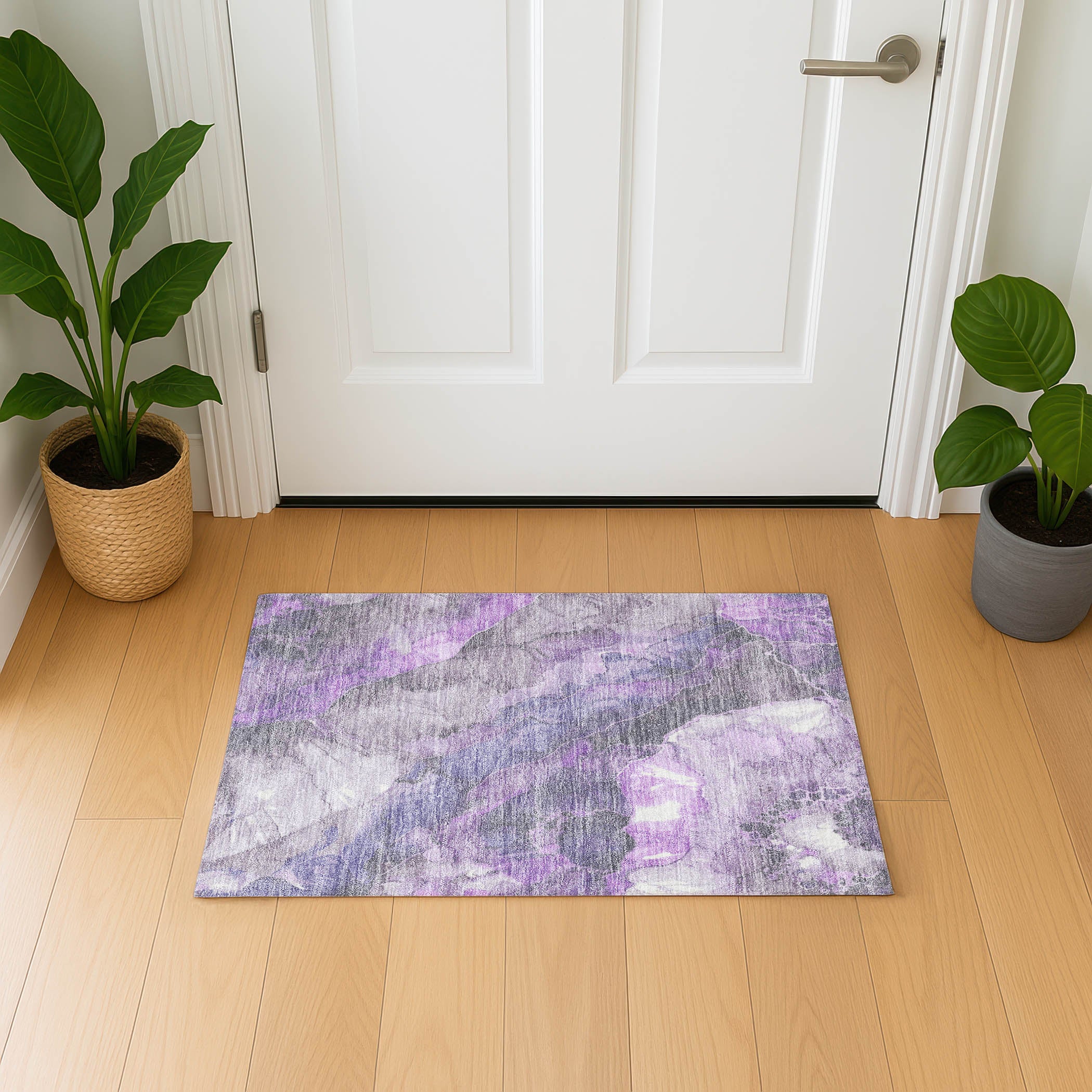 Lima Machine Washable Transitional Purple Rug 1'8" x 2'6" #shape_Rectangle