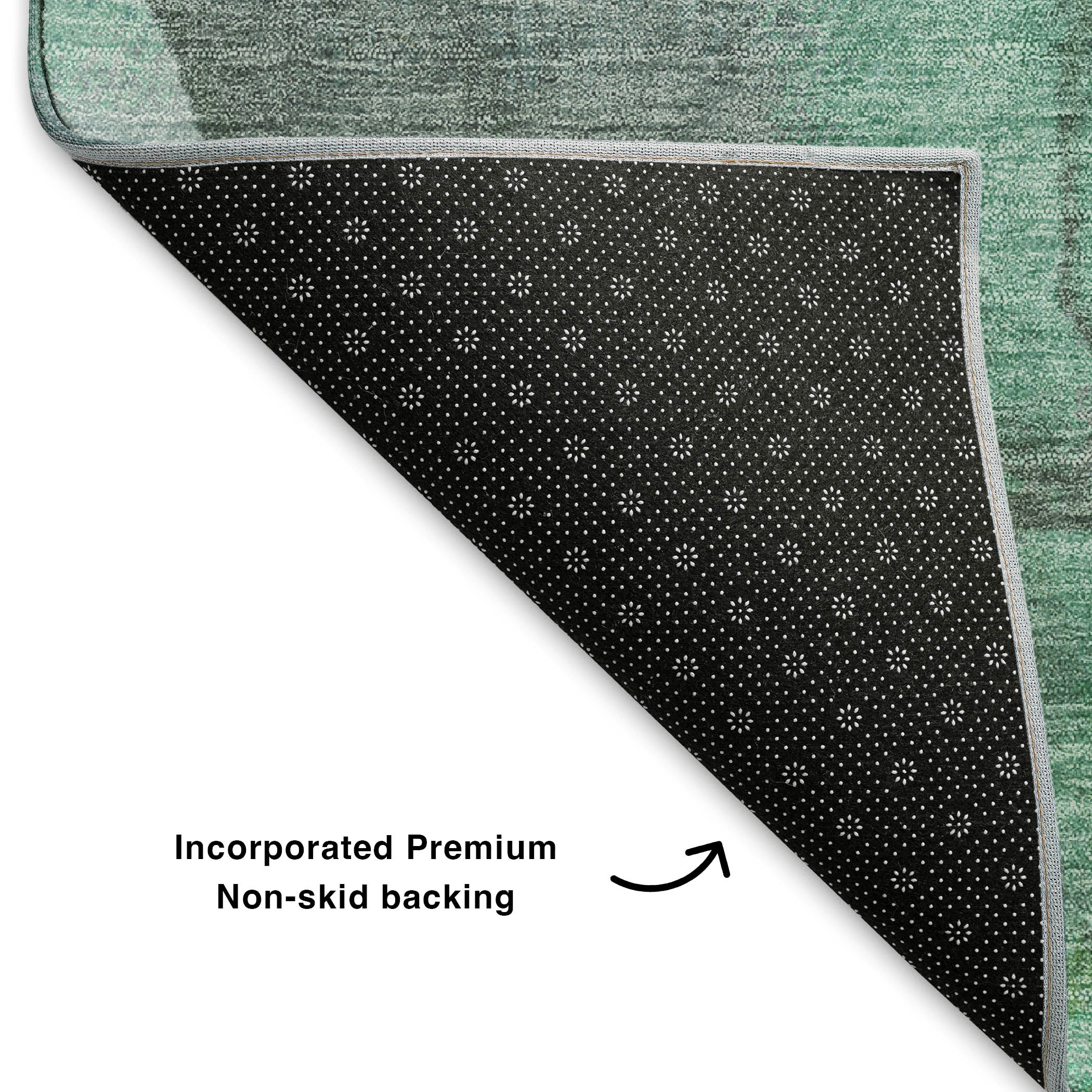 Lima Machine Washable Transitional Teal Rug 1'8" x 2'6" #shape_Rectangle