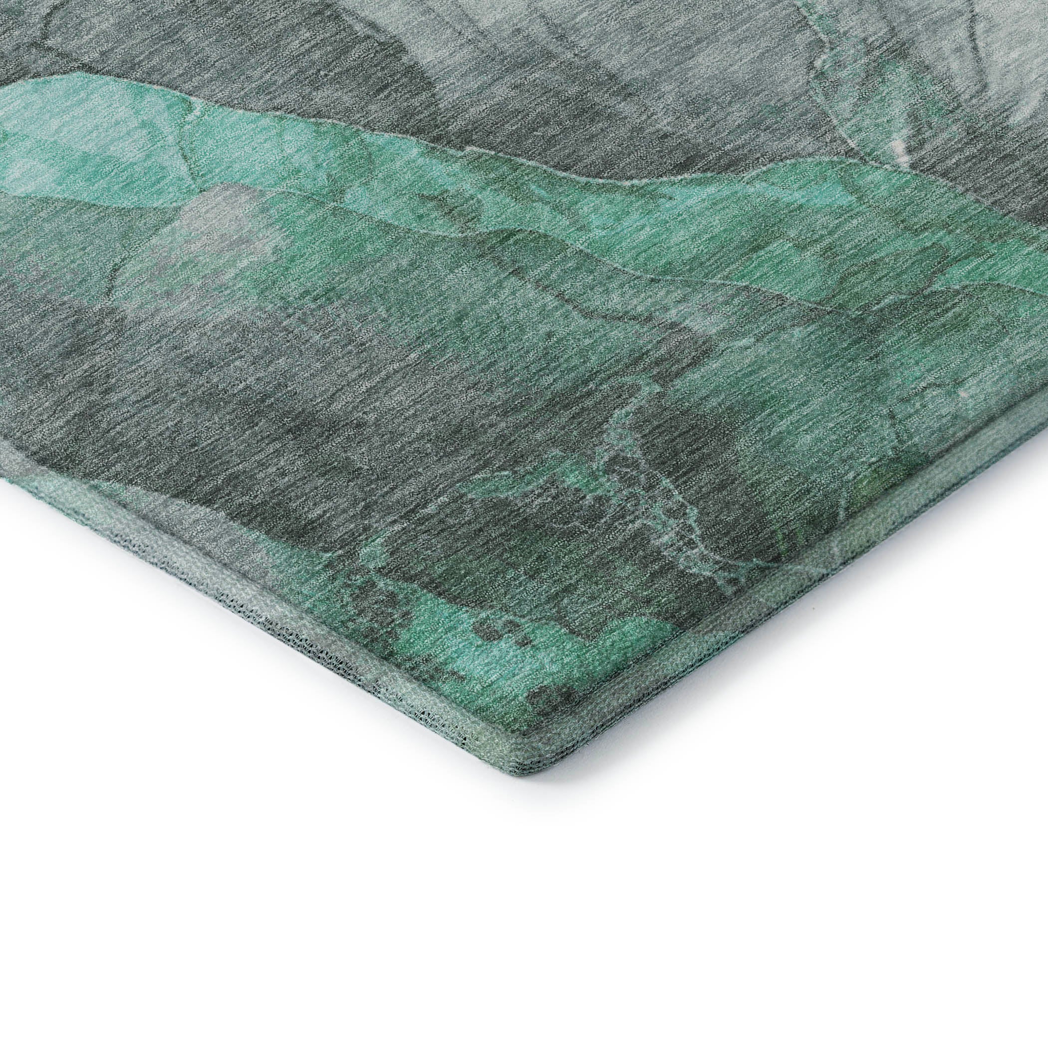 Lima Machine Washable Transitional Teal Rug 1'8" x 2'6" #shape_Rectangle