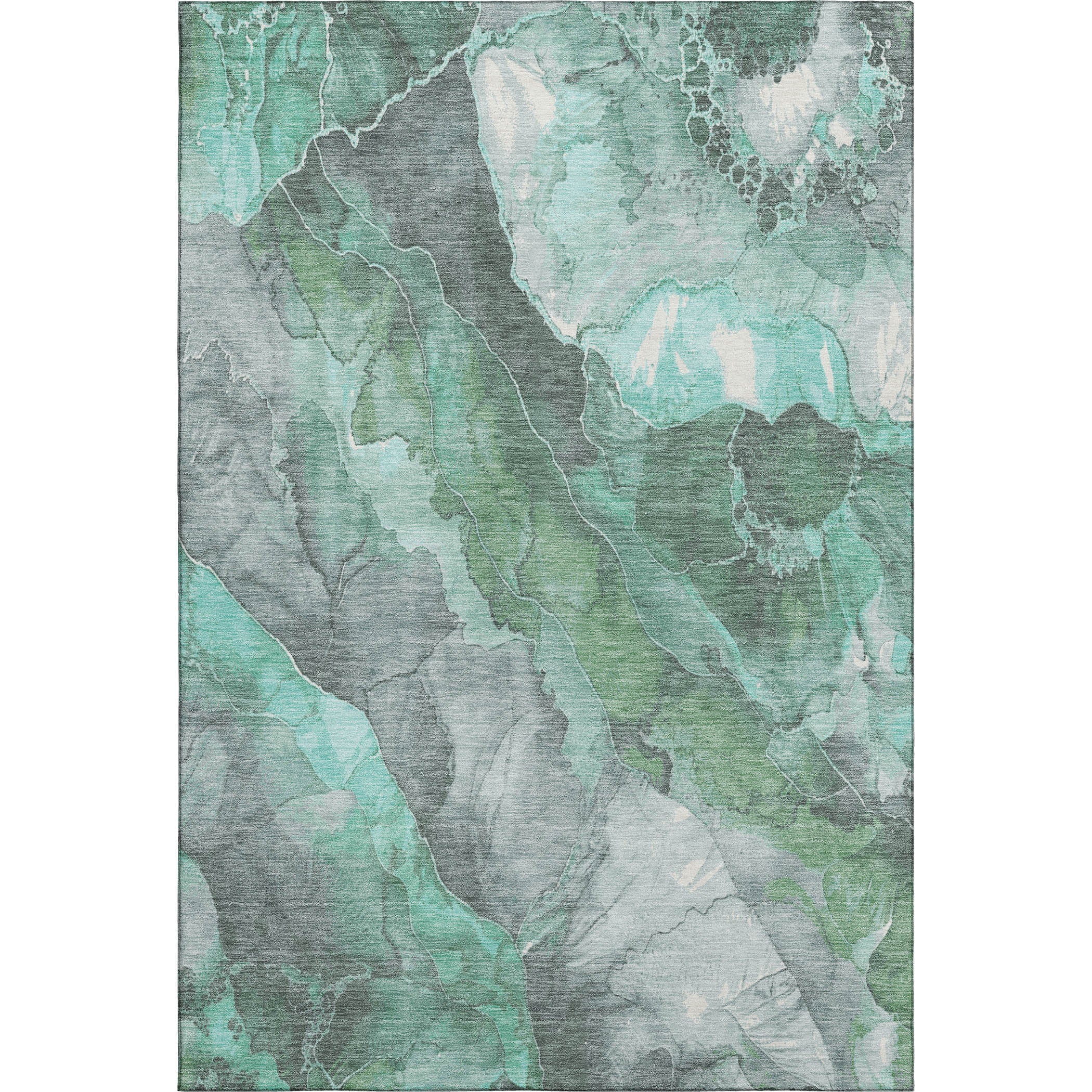 Lima Machine Washable Transitional Teal Rug 2'6" x 3'10" #shape_Rectangle