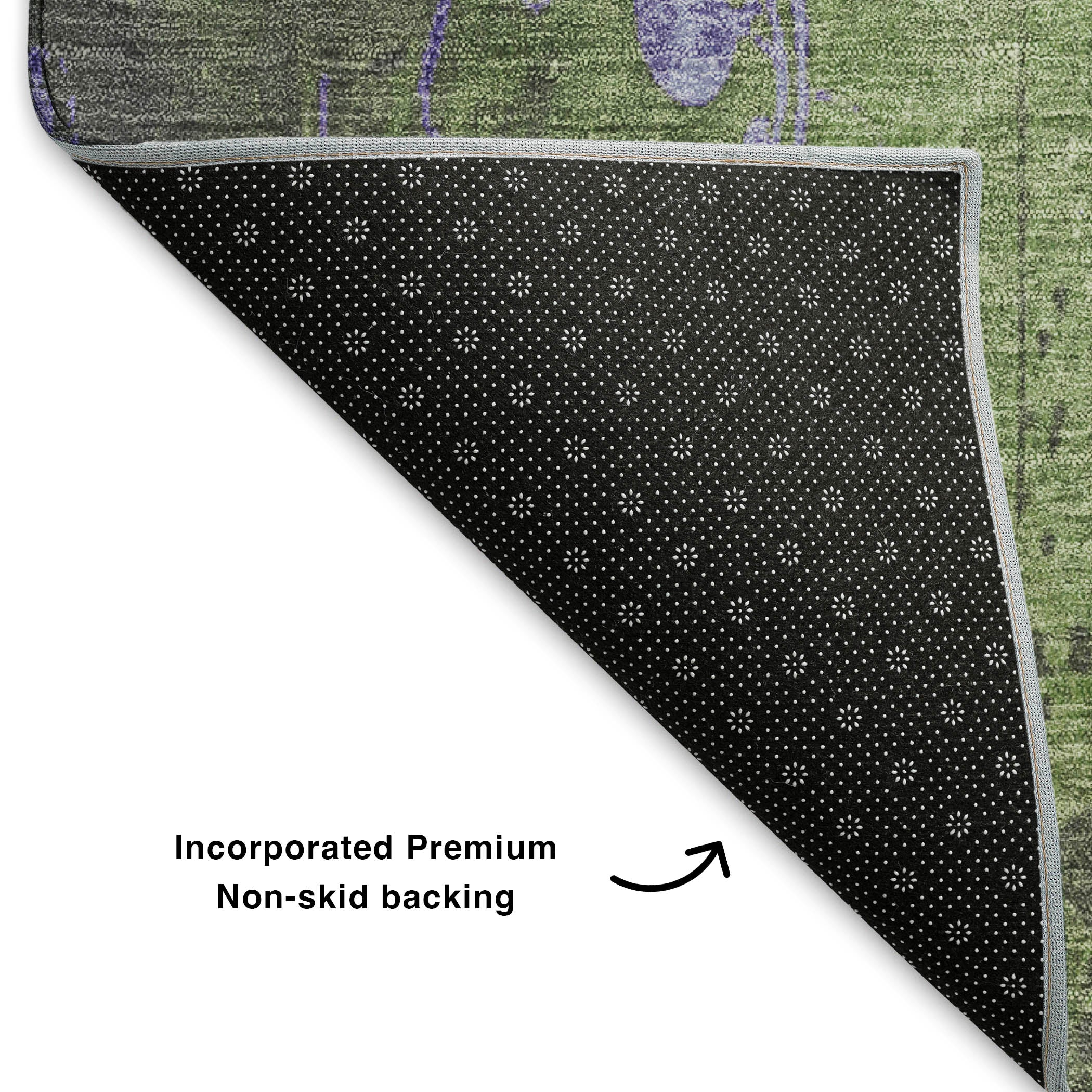 Queenstown Machine Washable Transitional Aloe Green Rug 1'8" x 2'6" #shape_Rectangle