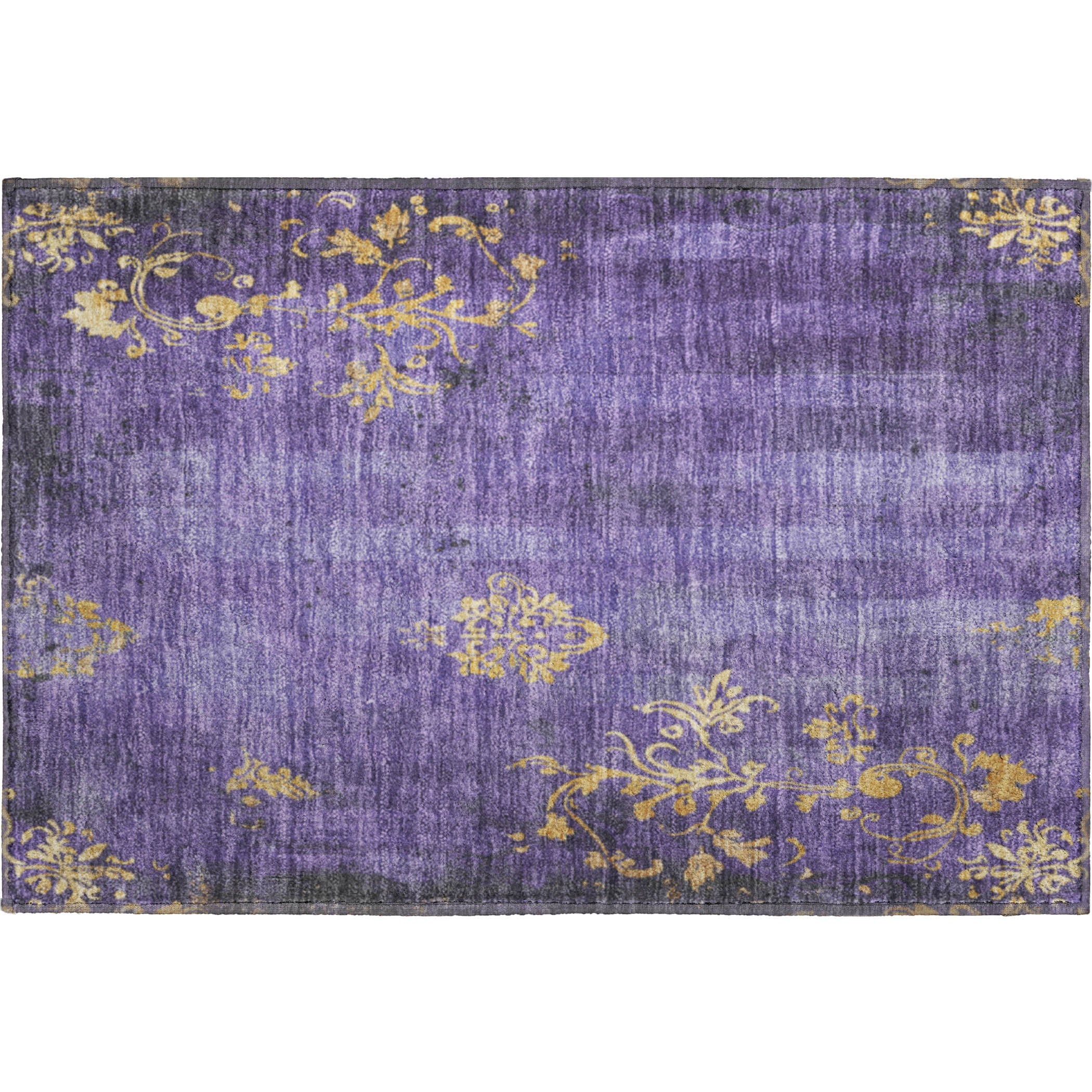 Queenstown Machine Washable Transitional Purple Rug 1'8" x 2'6" #shape_Rectangle