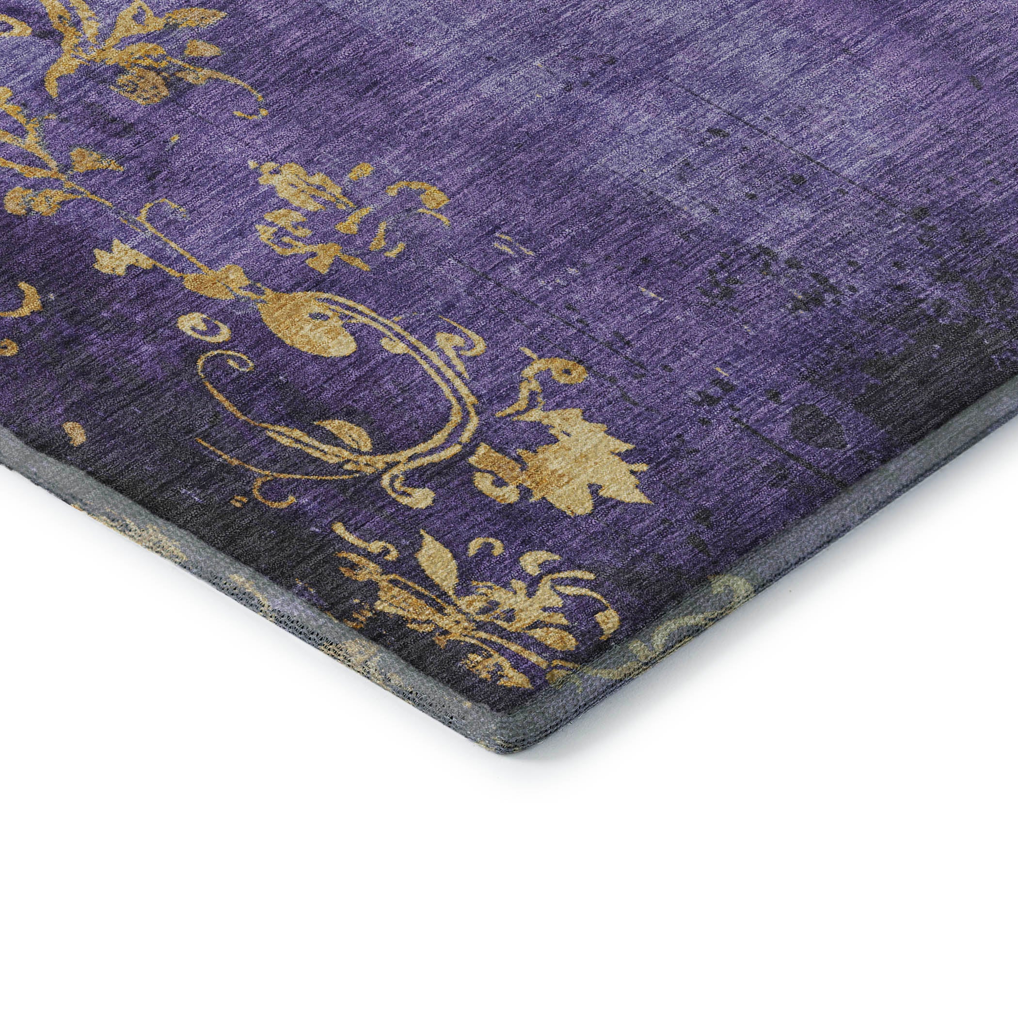 Queenstown Machine Washable Transitional Purple Rug 1'8" x 2'6" #shape_Rectangle