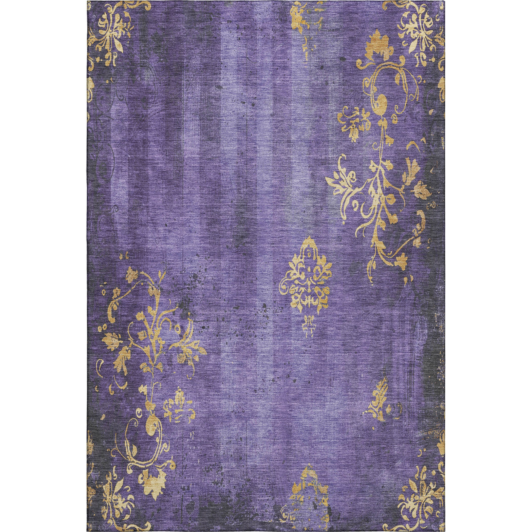 Queenstown Machine Washable Transitional Purple Rug 2'6" x 3'10" #shape_Rectangle