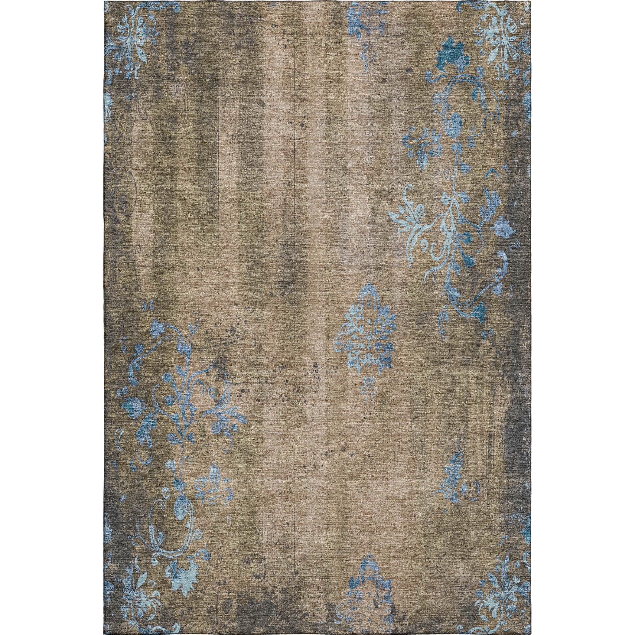 Queenstown Machine Washable Transitional Taupe Brown Rug 2'6" x 3'10" #shape_Rectangle
