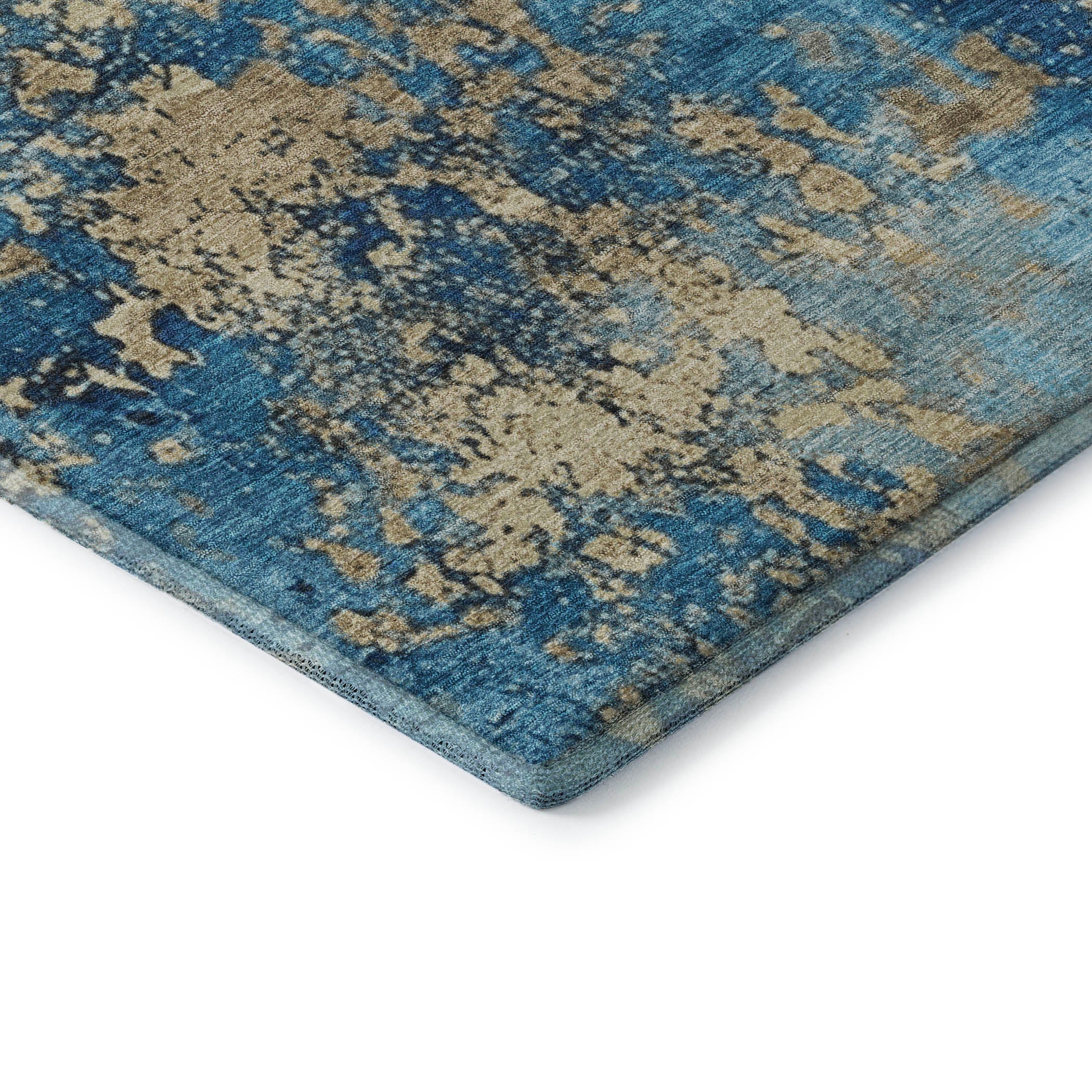 Salzburg Machine Washable Transitional Blue Rug 1'8" x 2'6" #shape_Rectangle